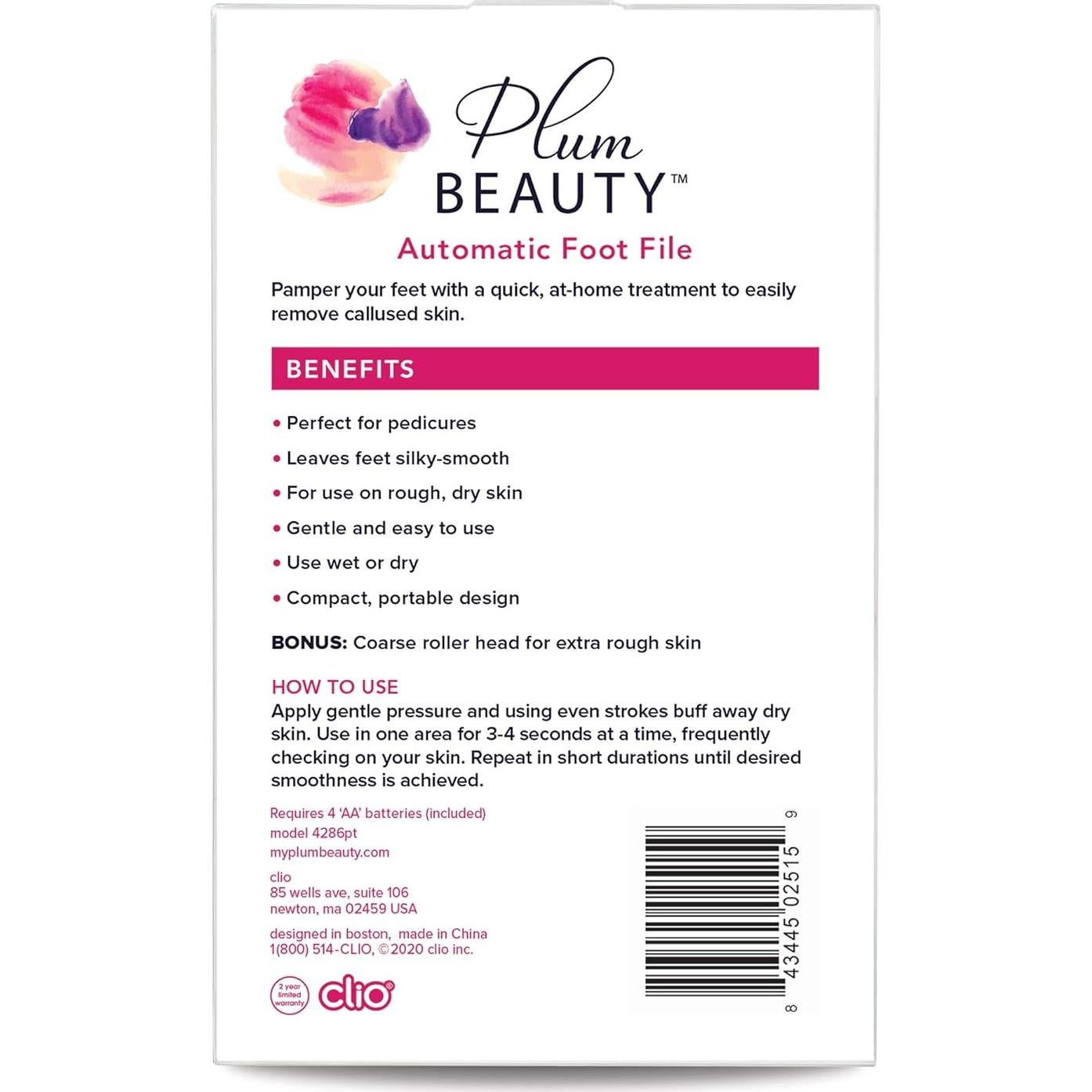 Lima de pies automática AmazonUs 4286PT, elimina callos y piel áspera