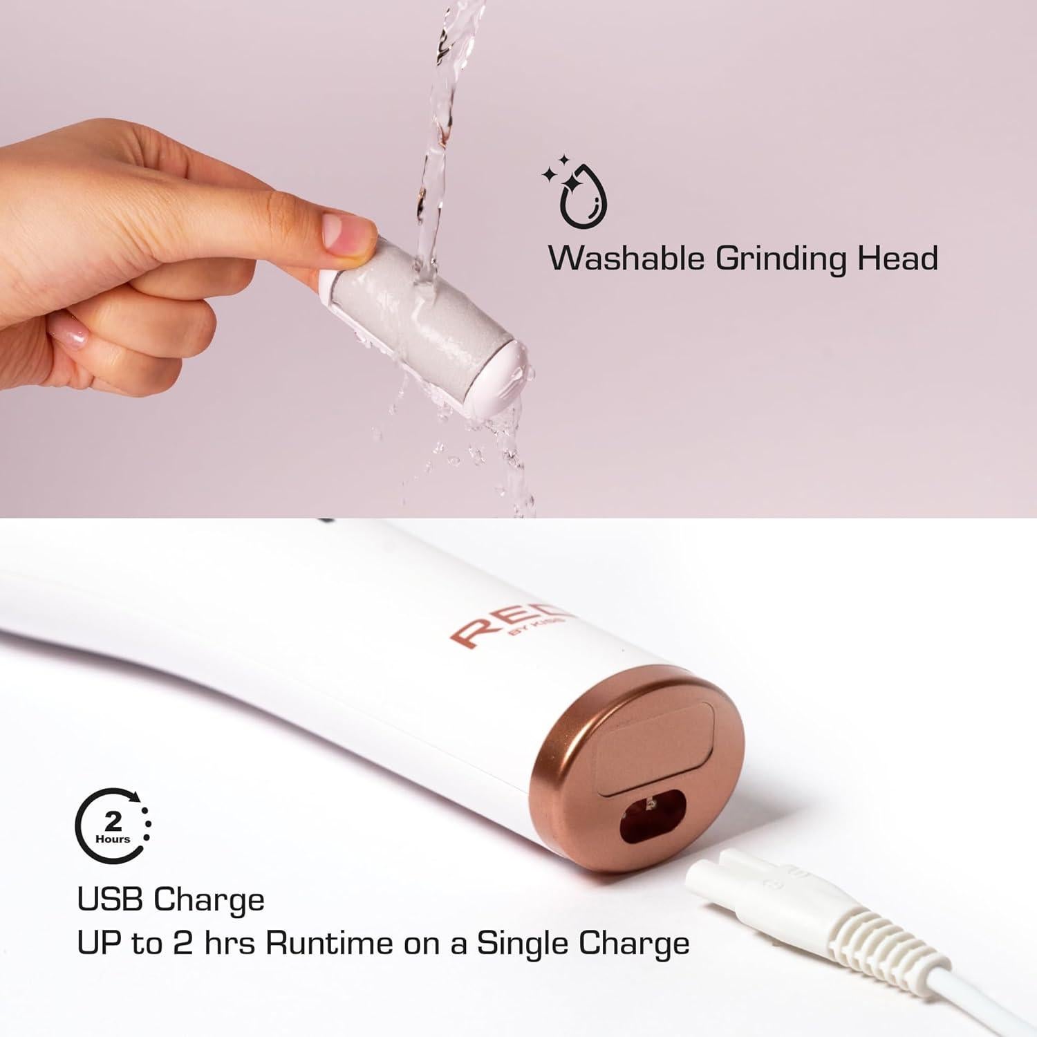 Removedor de Callos Eléctrico Inalámbrico Red by Kiss - 3 Rodillos