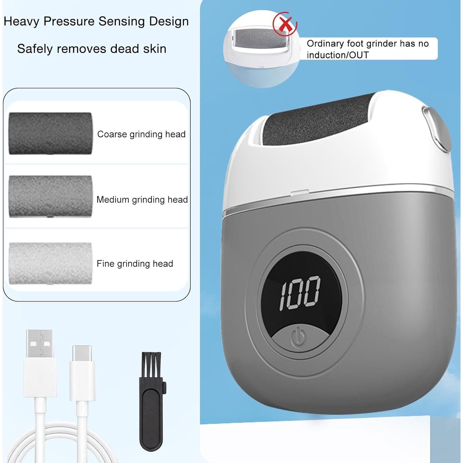 Removedor de Callos Eléctrico YOUSHEME DDMCS con Pantalla LED