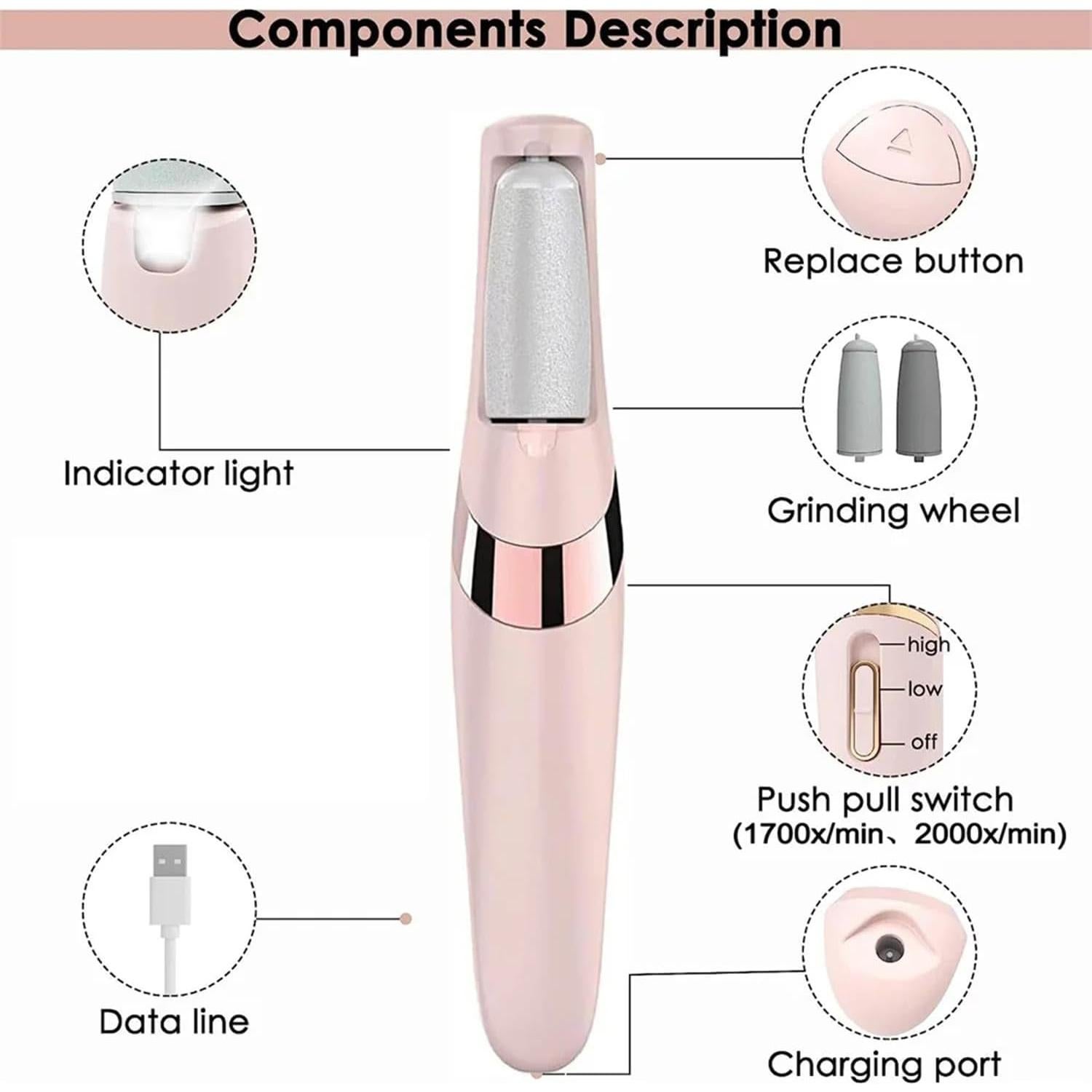 Removedor de Callos Eléctrico Aricean con Kit de Pedicura
