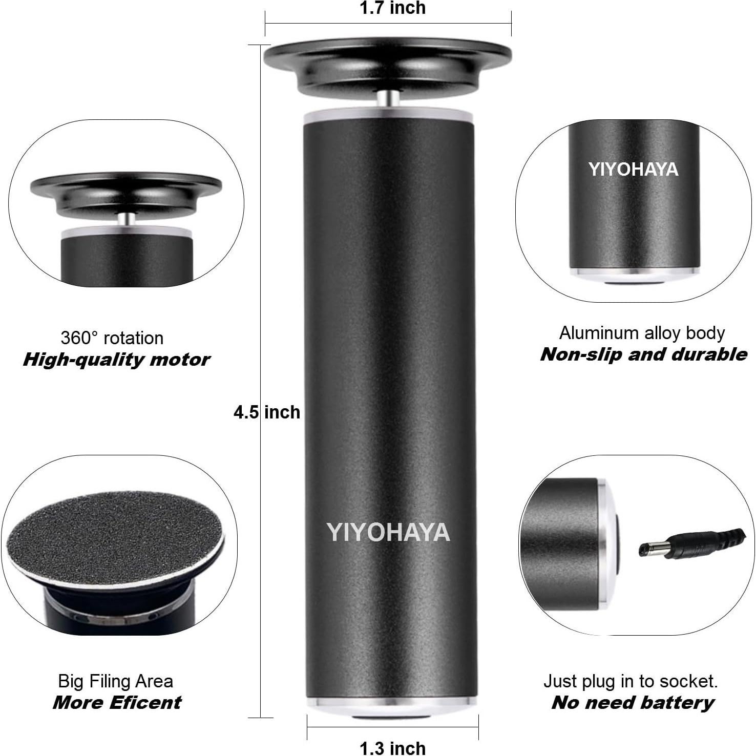 Removedor de Callos Eléctrico YIYOHAYA con 60 Discos de Lija