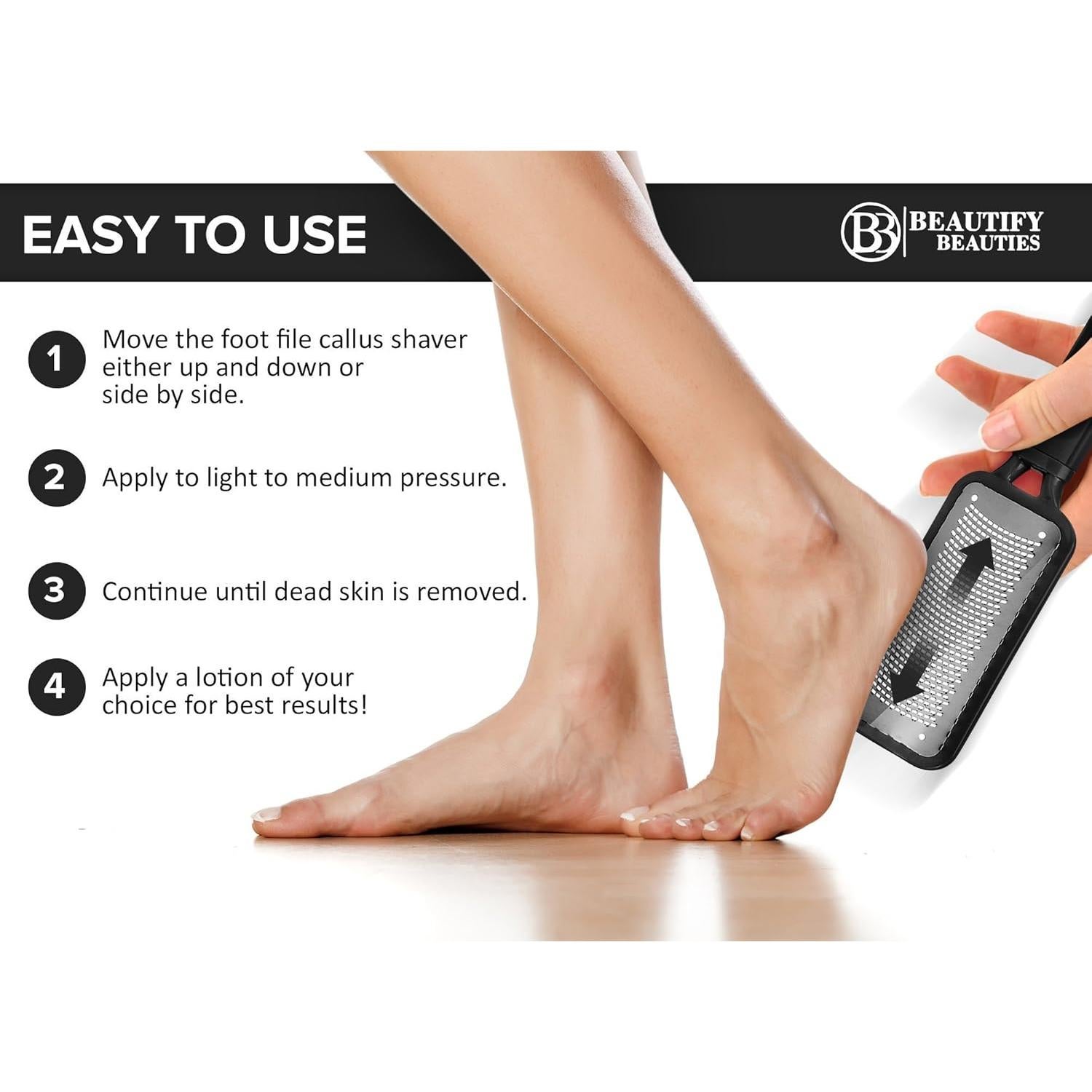 Raspador de Pies Beautify Beauties BBfootfile Negro - Exfoliante