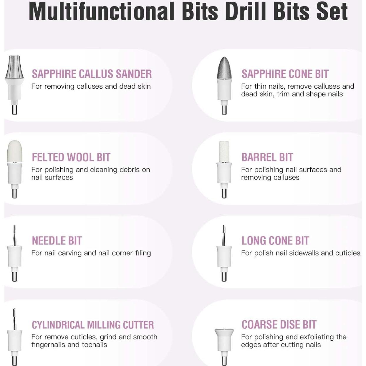 Removedor de Callos Eléctrico MFish Negro - 8 Cabezas, 9 Velocidades