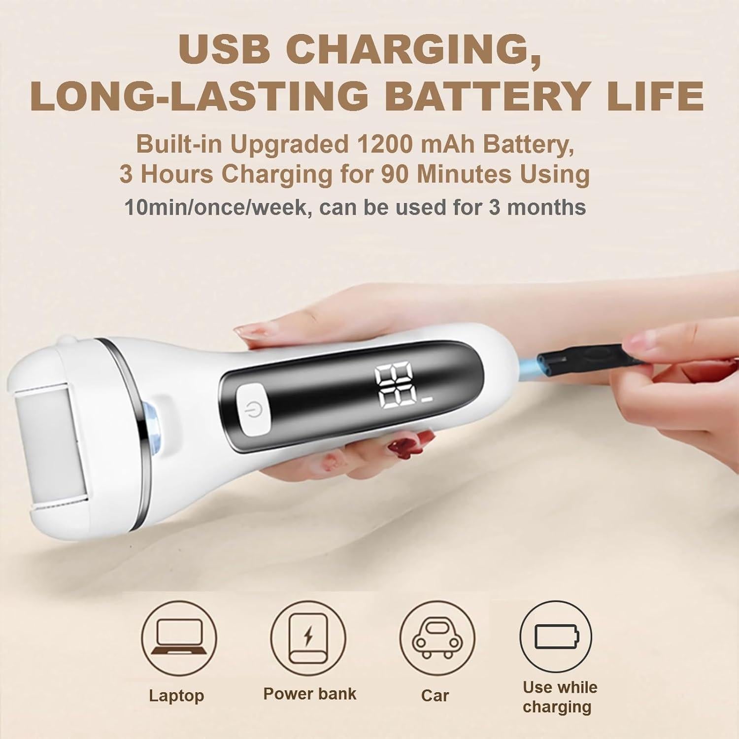 Removedor de Callos Eléctrico YIYOHAYA con 3 Cabezas y LED