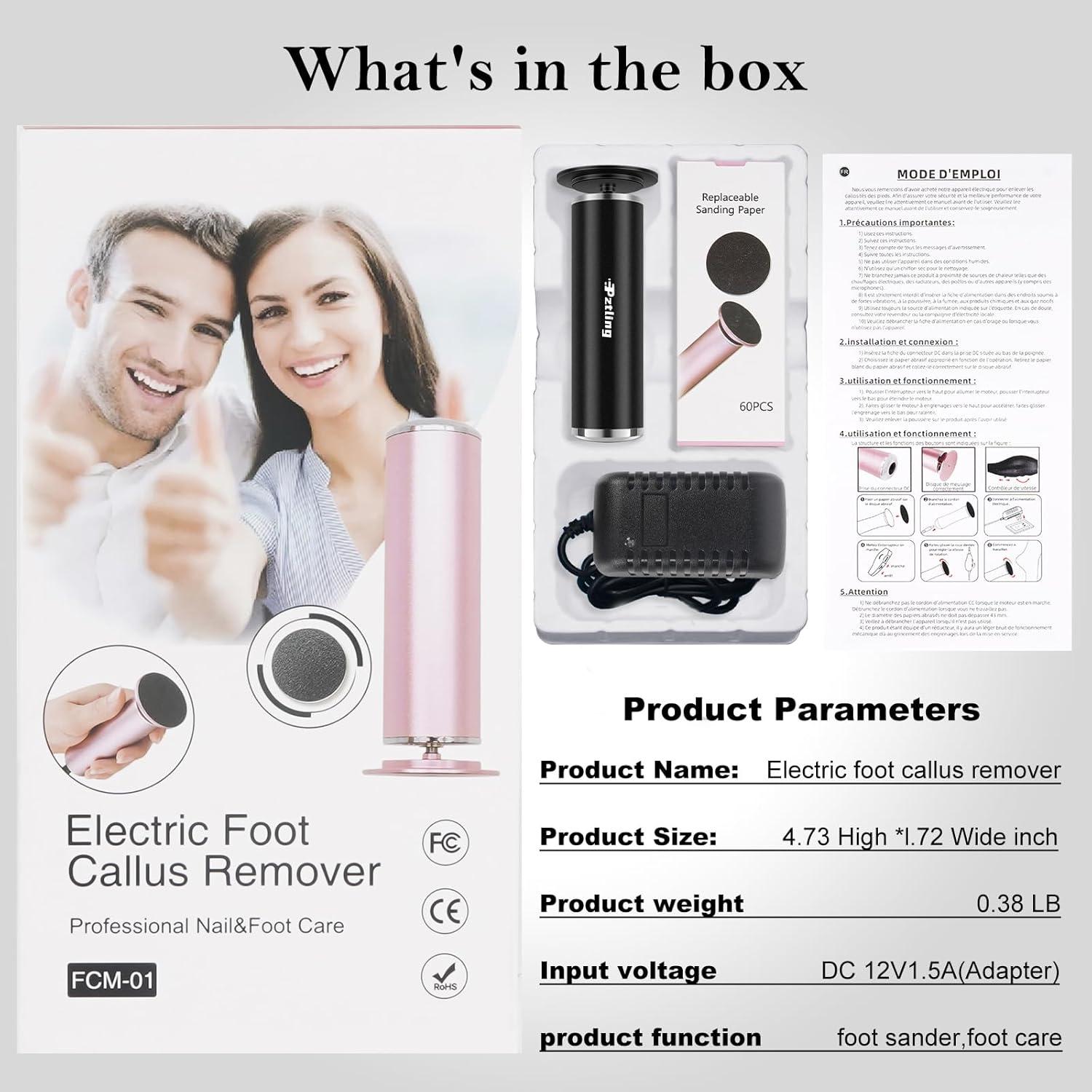 Removedor de Callos Eléctrico PZTling con 60 Discos de Lija