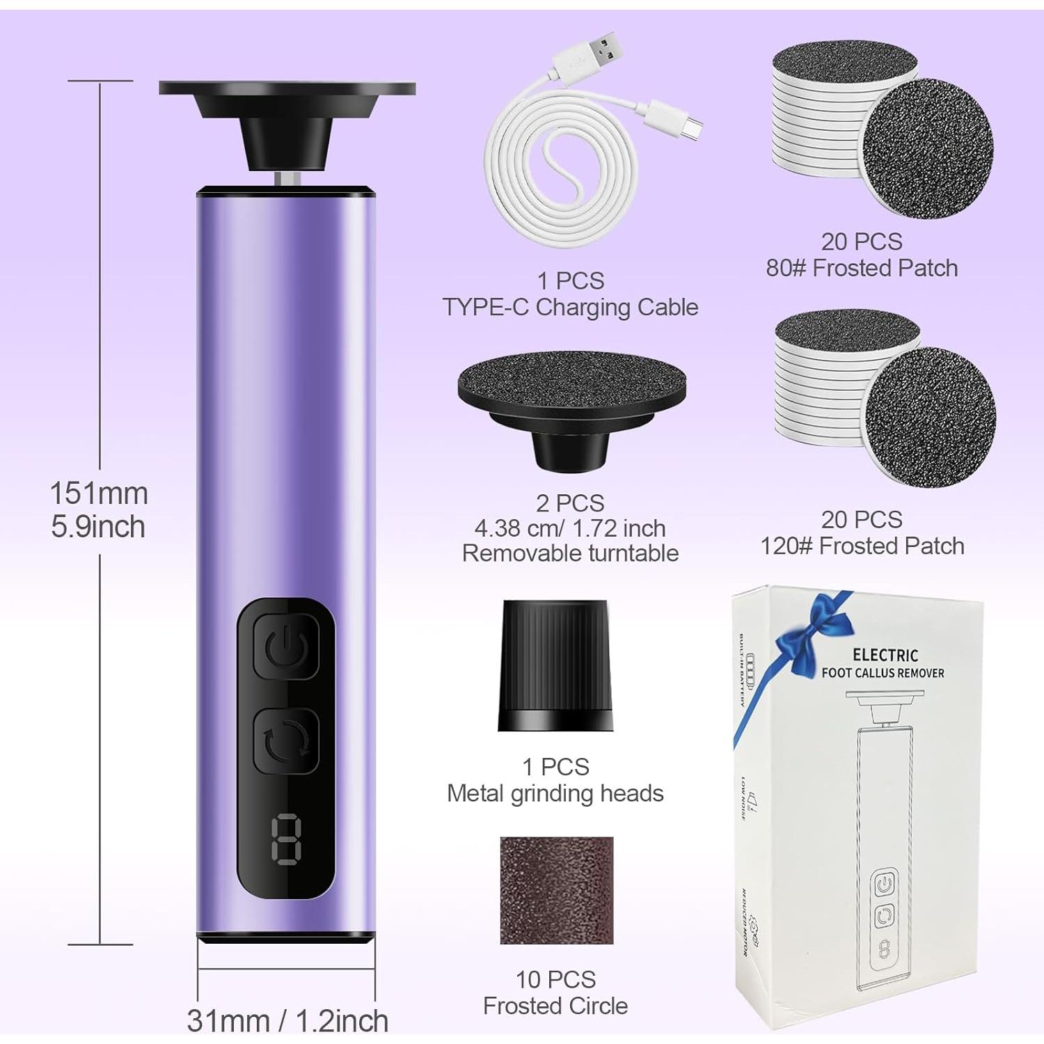 Removedor de Callos Eléctrico GOLDSOUN 2 en 1 Recargable 9 Velocidades