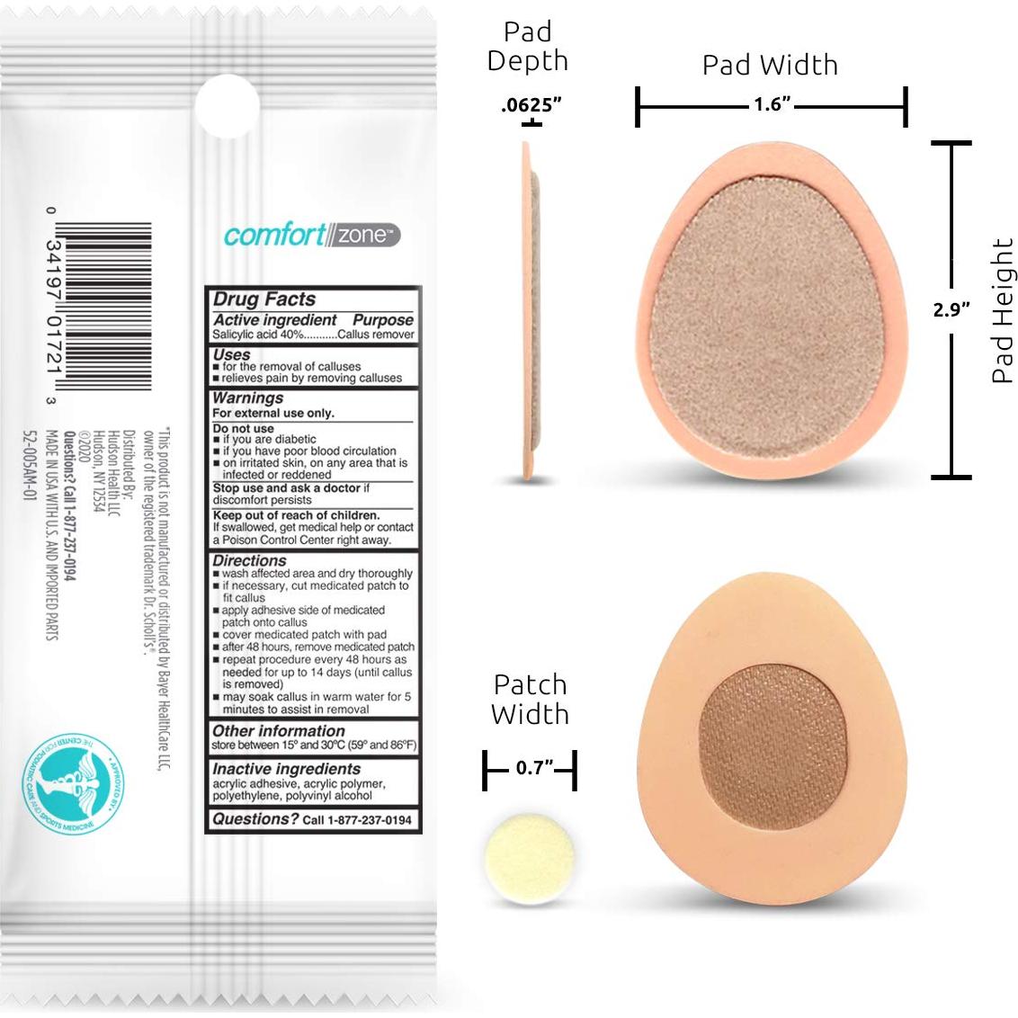 Parches Medicados Comfort Zone para Callos - 20 Piezas