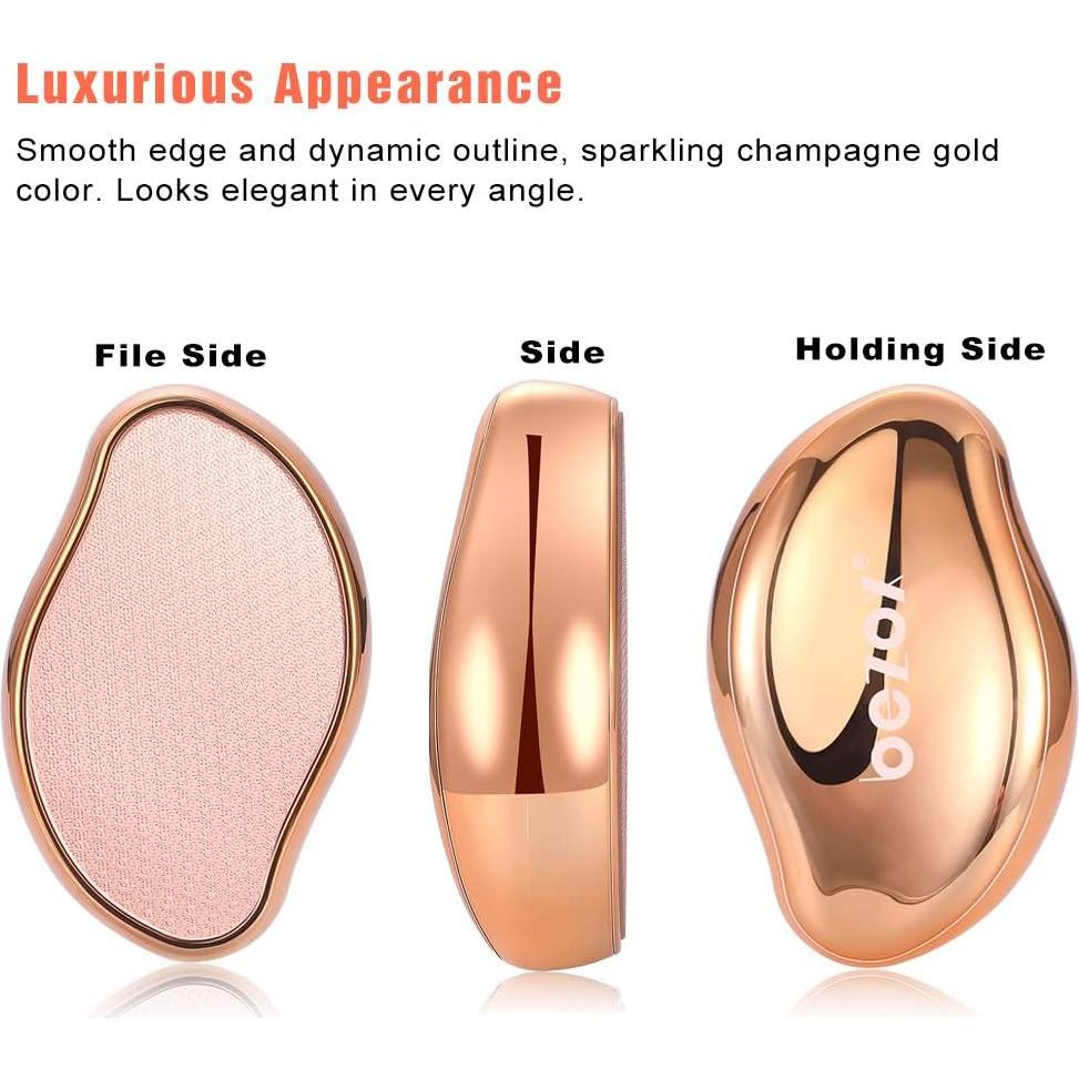 Lima de Vidrio para Pies BEZOX - Exfoliador Dorado Brillante