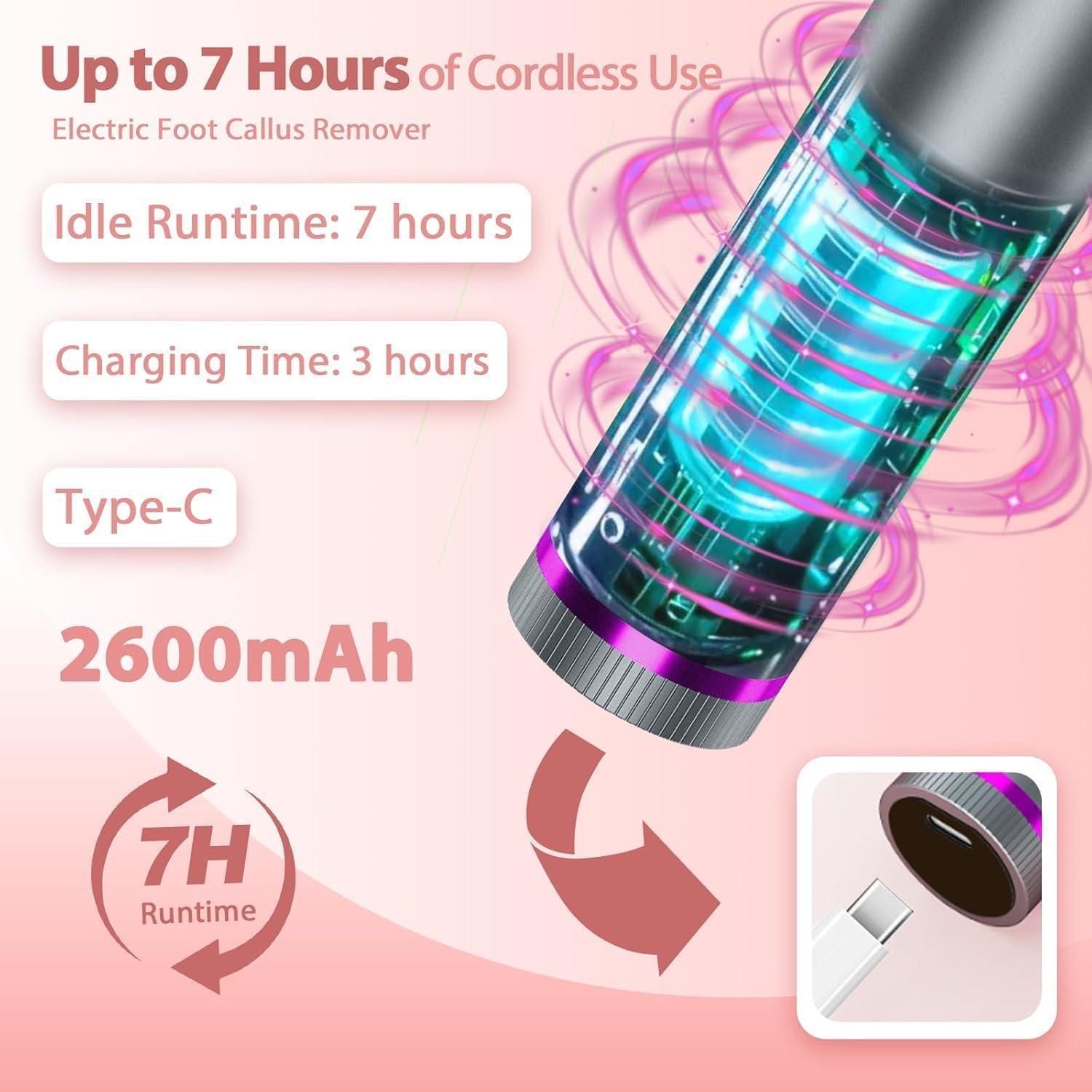 Removedor de Callos Eléctrico MGFO 3 Velocidades 2600mAh