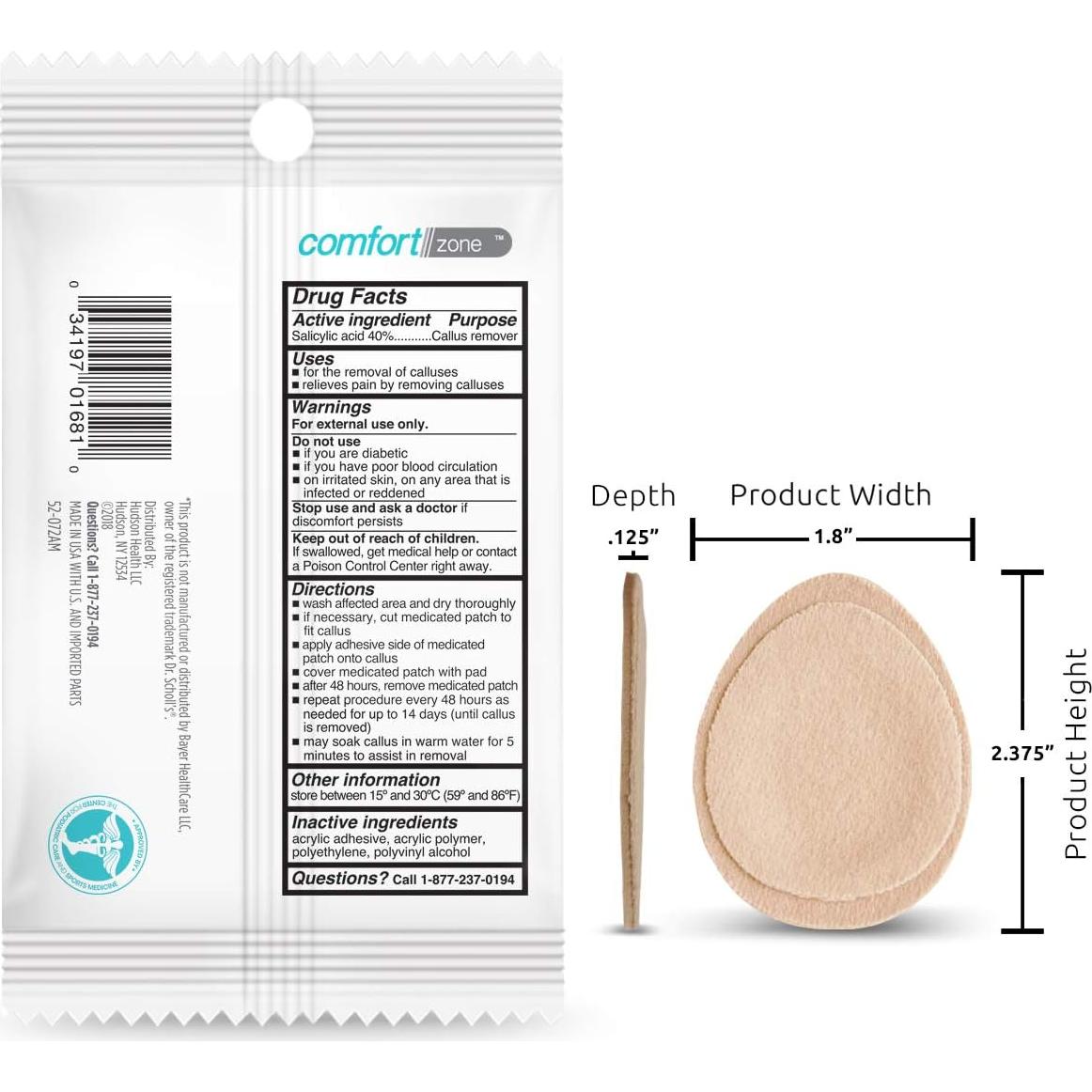 Almohadillas Removedoras de Callos Comfort Zone - 40% Ácido Salicílico