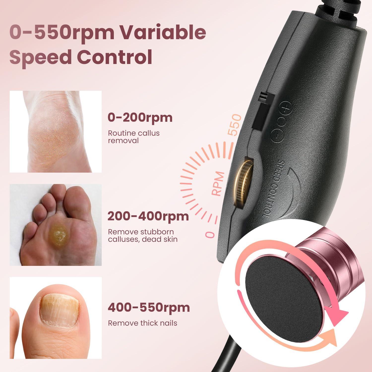 Removedor de Callos Eléctrico Tohecu con 60 Discos de Lija