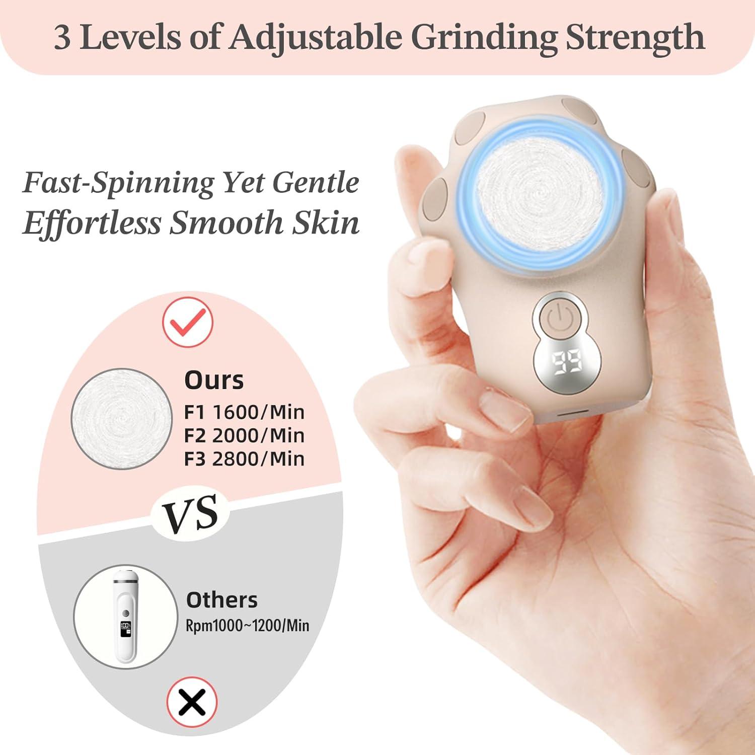 Removedor de Callos Eléctrico Tuudijy, 3 Velocidades, Pedicura Profesional