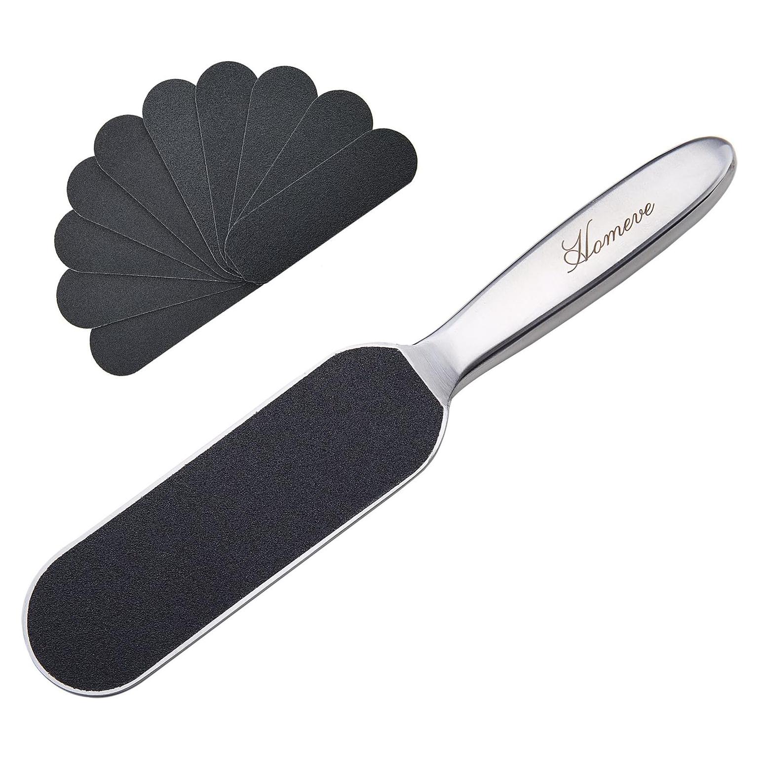 Lima de Pies Profesional Homeve - Acero Inoxidable con 10 Almohadillas