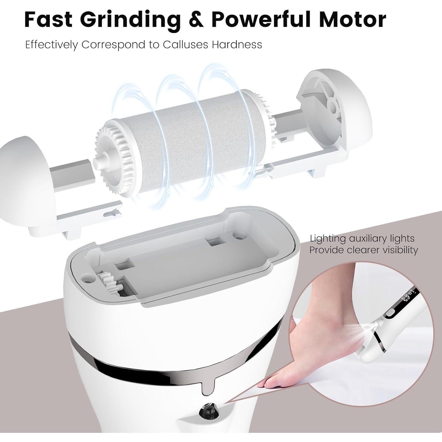 Removedor de Callos Eléctrico Ginity con Pantalla LED 17 en 1