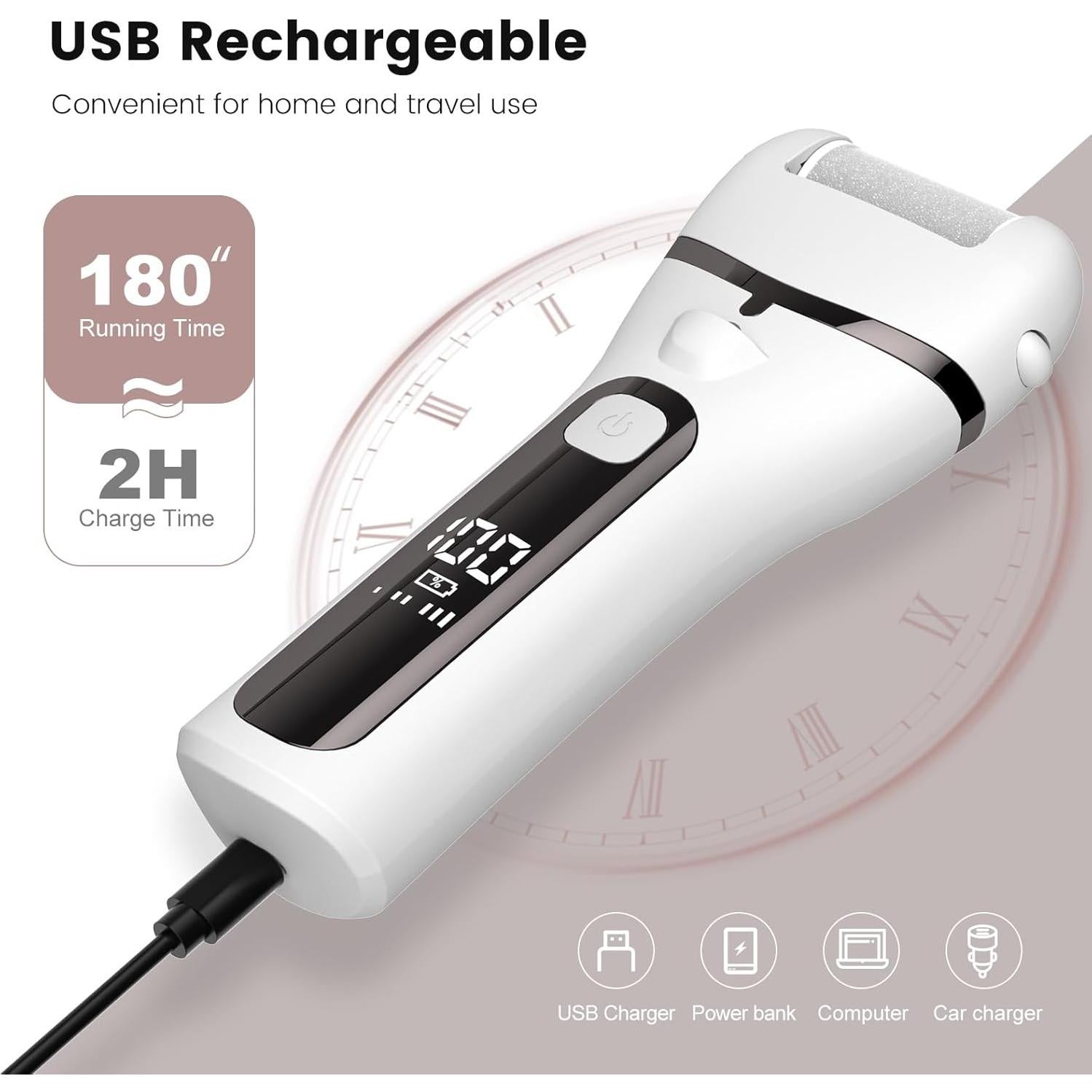 Removedor de Callos Eléctrico Ginity con Pantalla LED 17 en 1