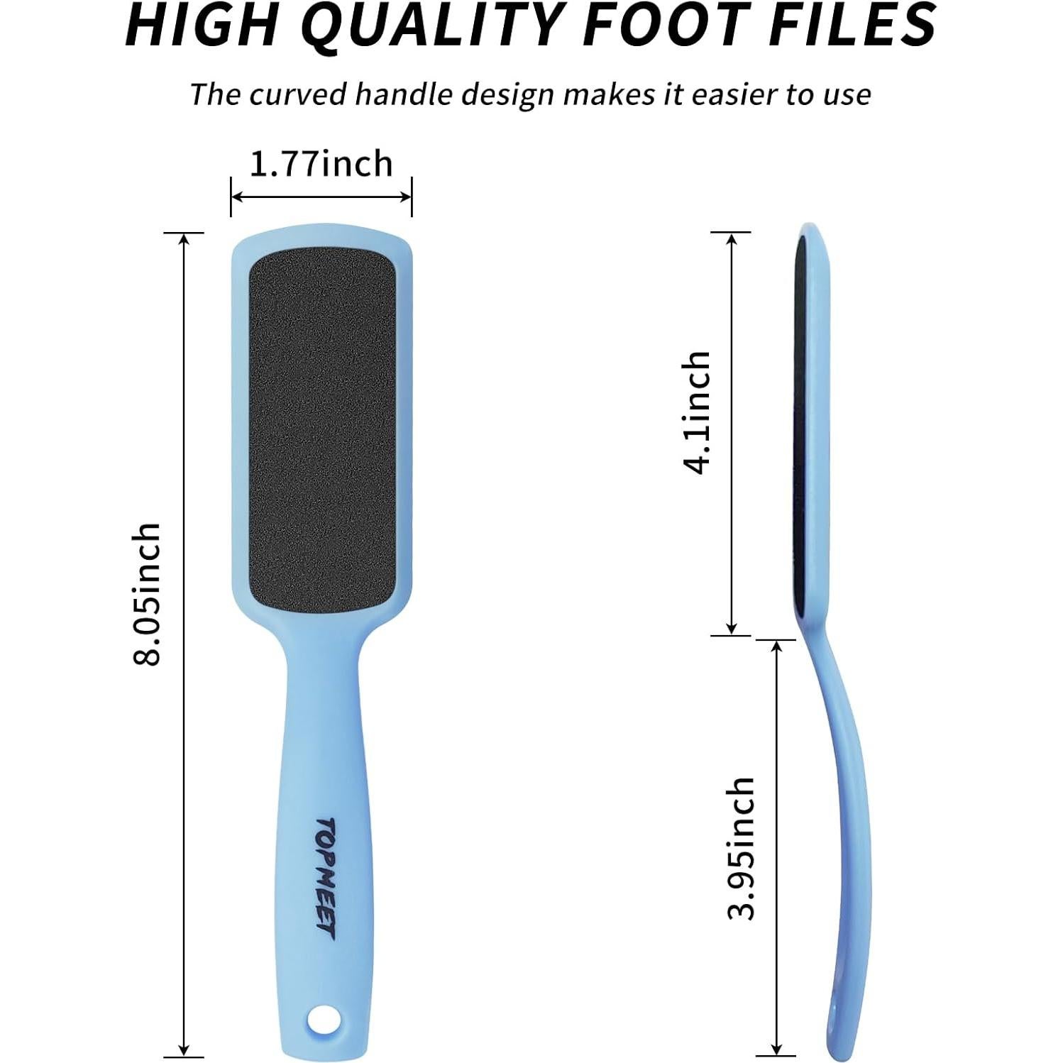 Lima de Pies Doble Cara TOPMEET - Herramienta Profesional Azul
