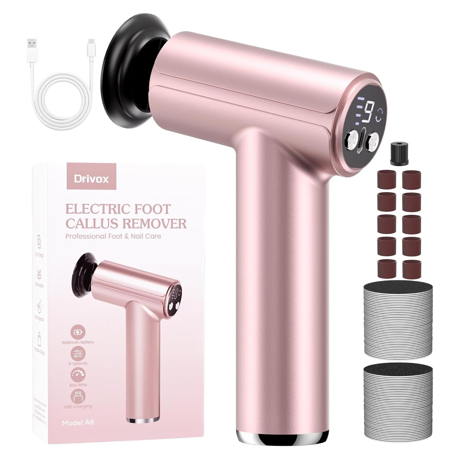 Removedor de Callos Eléctrico Drivox A8 Recargable 9 Velocidades
