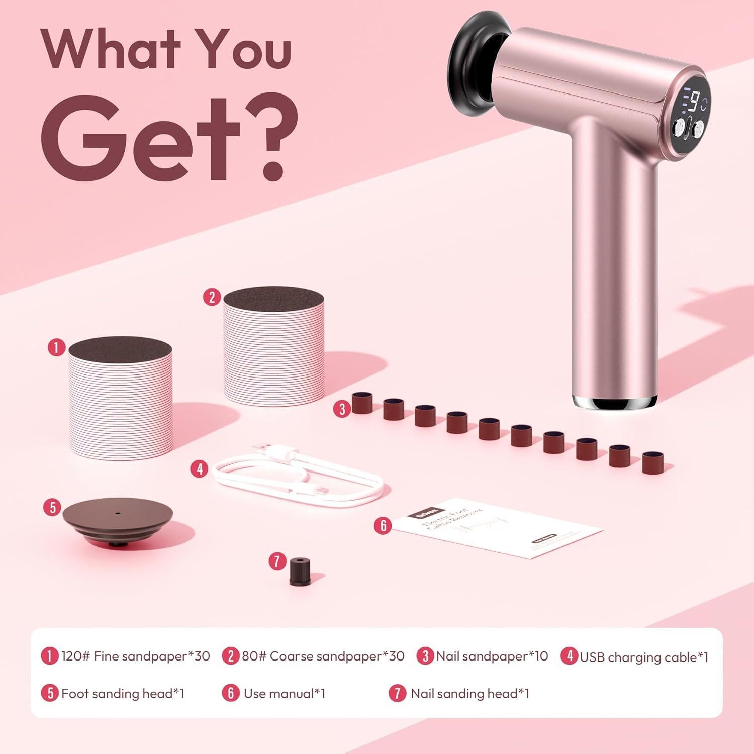 Removedor de Callos Eléctrico Drivox A8 Recargable 9 Velocidades