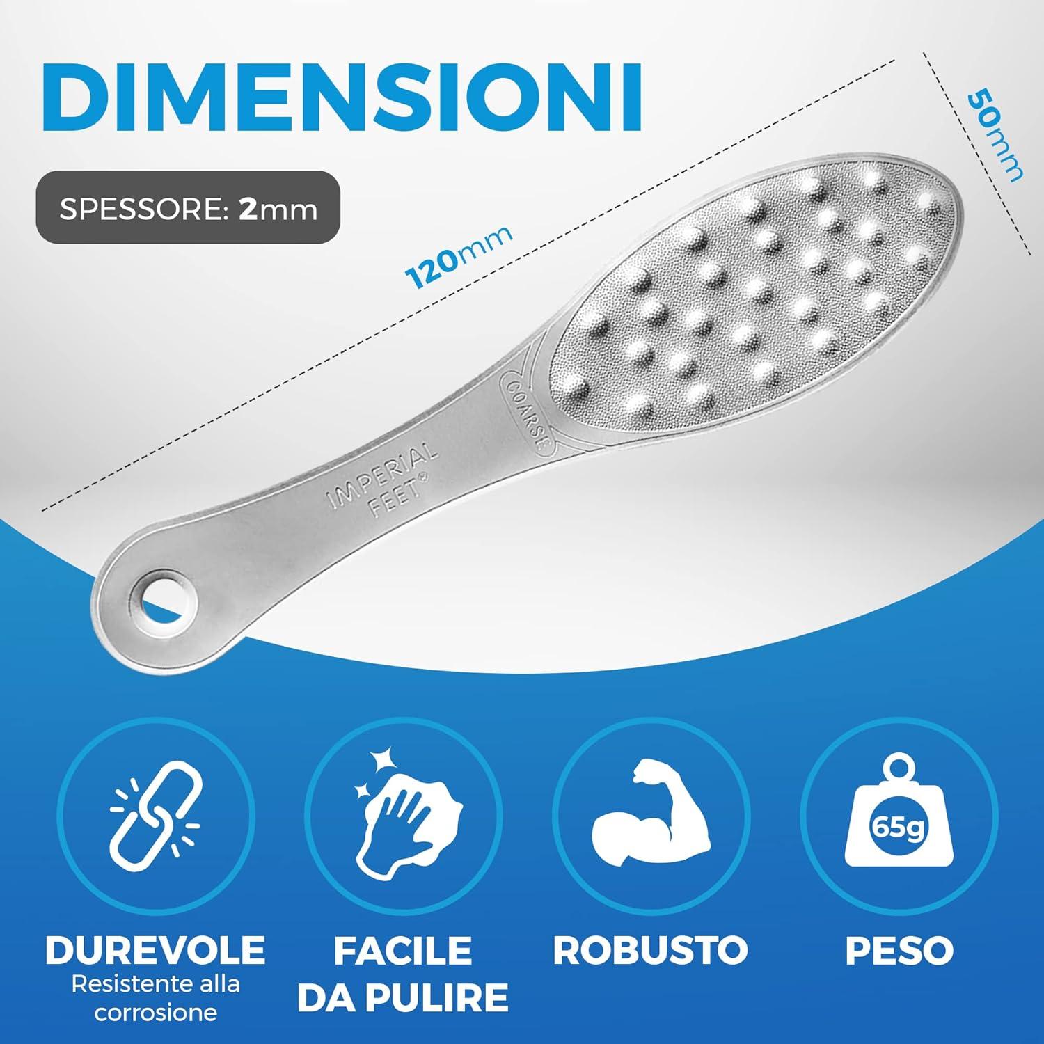 Raspador de pies de acero inoxidable Imperial Feet 21x5cm