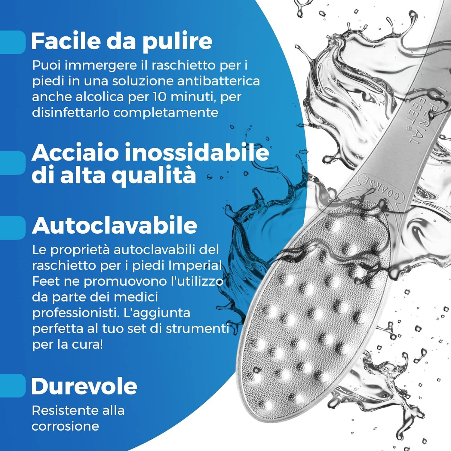 Raspador de pies de acero inoxidable Imperial Feet 21x5cm