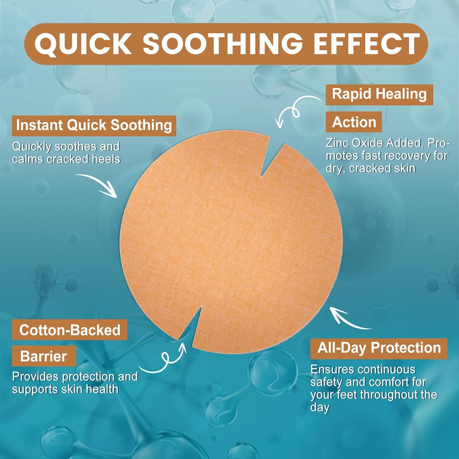 30 Parches Adhesivos TEAWOO para Talones Agrietados 80mm