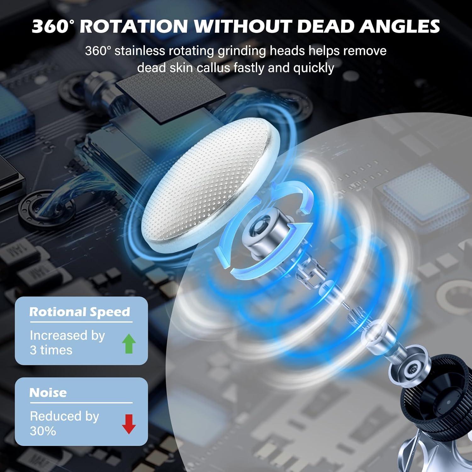 Removedor de Callos Eléctrico NUAOI A1 - 3 Velocidades, 2 Cabezas