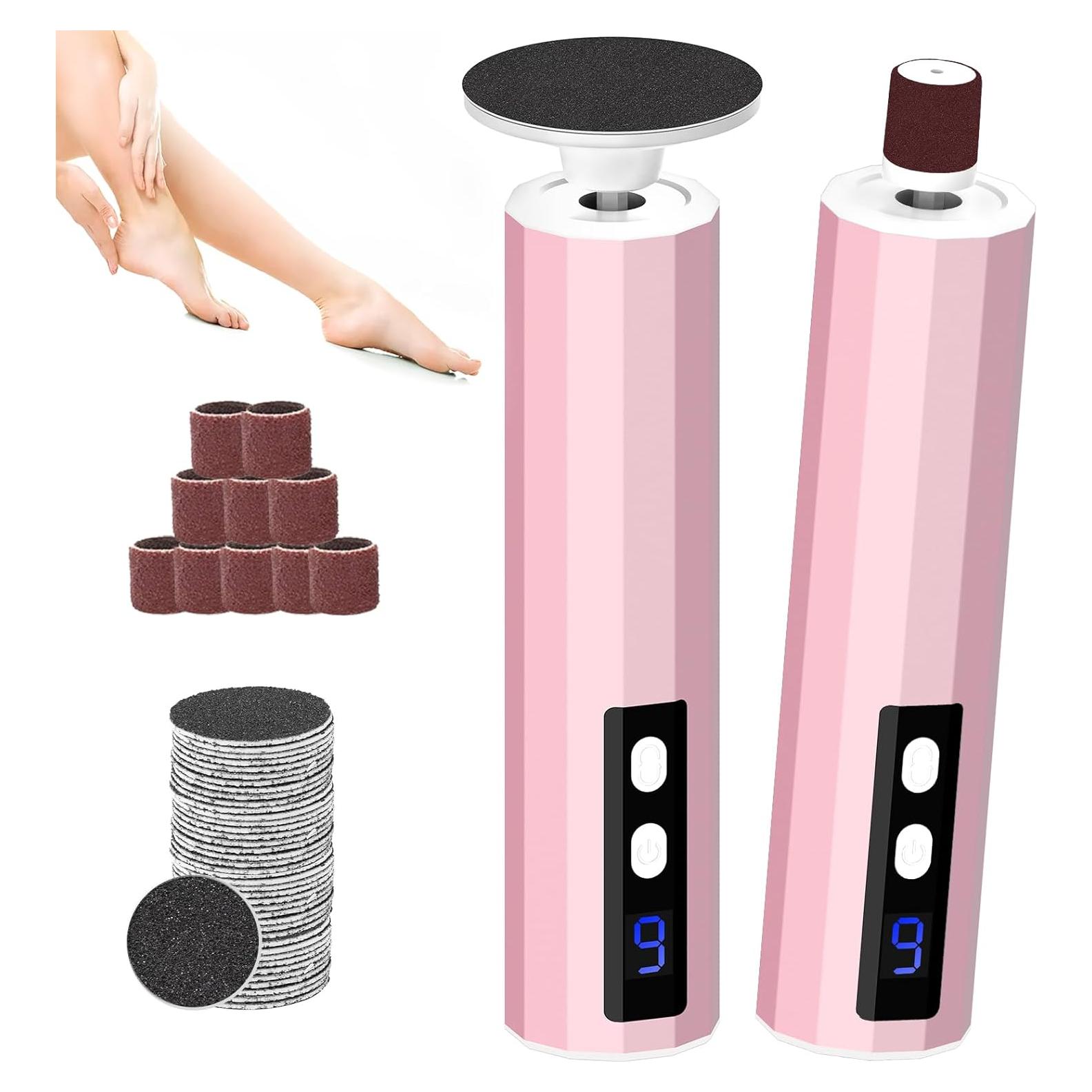 Lima de Pies Eléctrica 2 en 1 Jasite Rosa - 50 Discos, 9 Velocidades