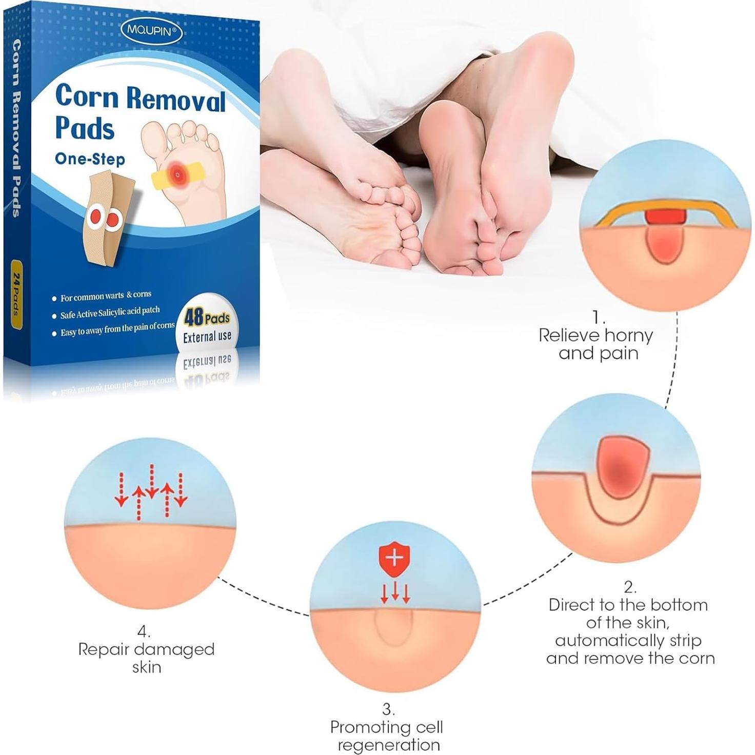 48 Almohadillas Removedoras de Callos MQUPIN - Efectivas y Naturales