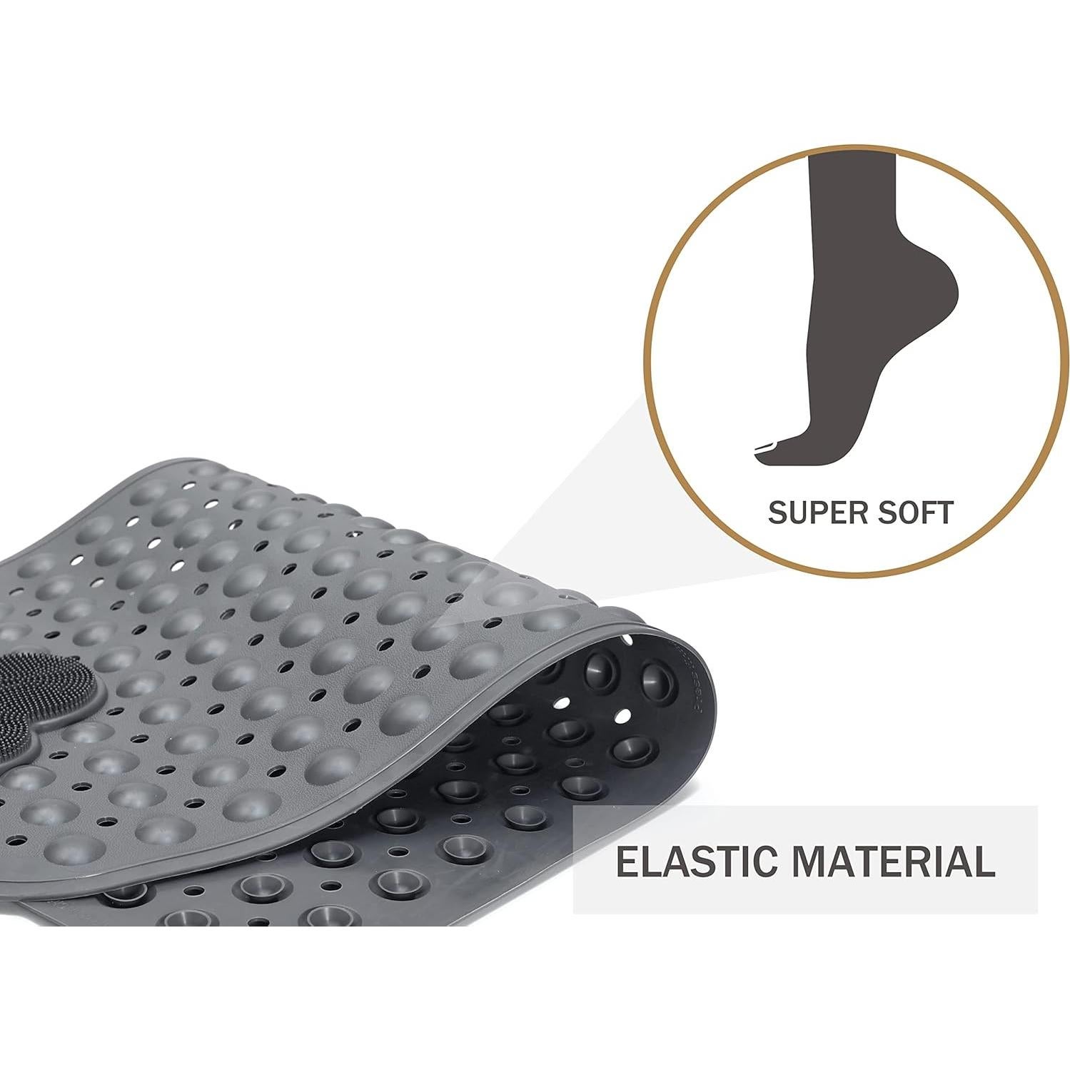 Alfombrilla Antideslizante para Baño Mantto 71x41cm Gris