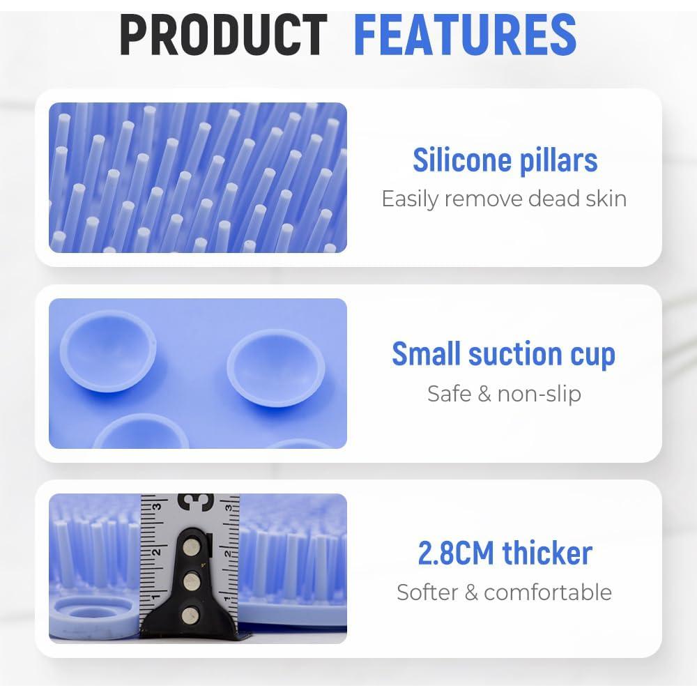 Alfombrilla Exfoliante para Pies Medech Azul con Ventosas