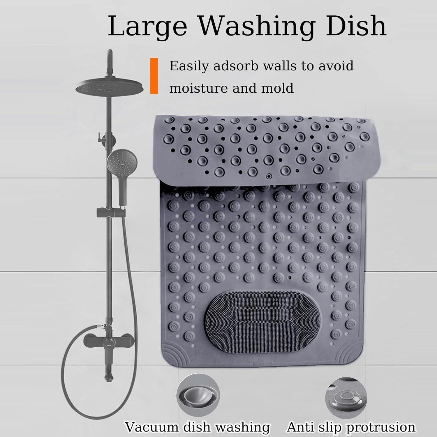 Alfombrilla Antideslizante para Bañera Chngna 69x36 cm con Ventosas