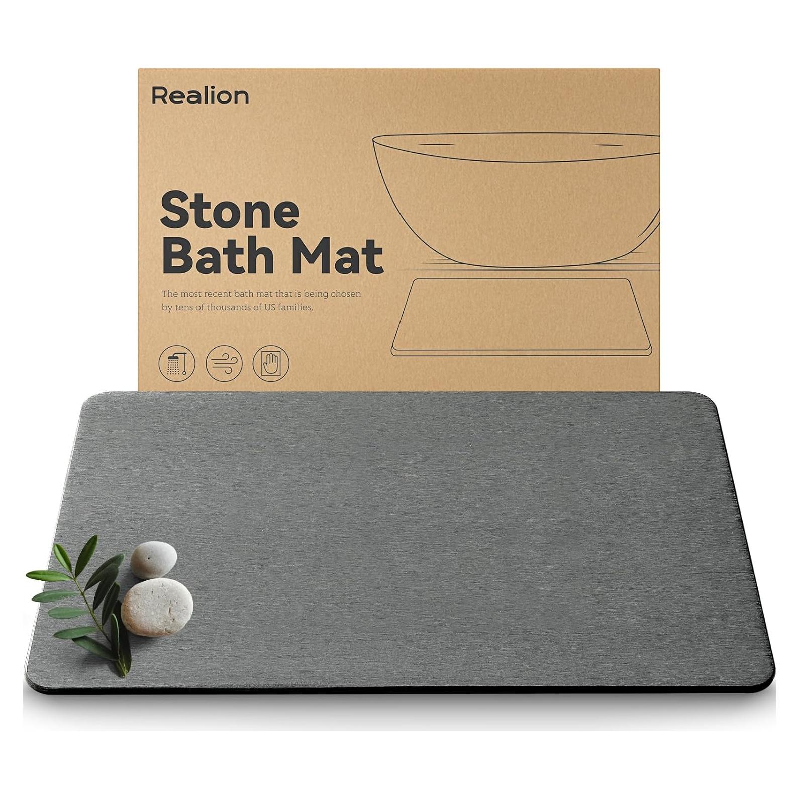 Alfombra de Baño Antideslizante Realion 60x39 cm Diatomita Gris