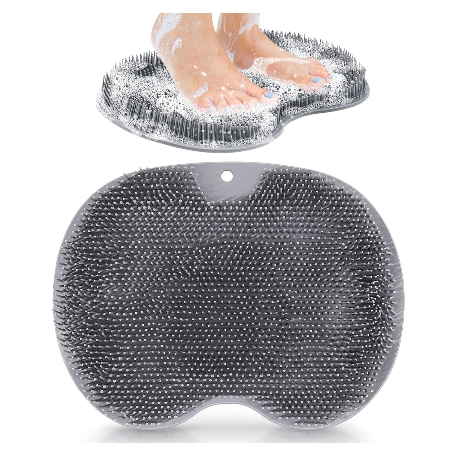 Exfoliador de pies y cuerpo de silicona gris con ventosas