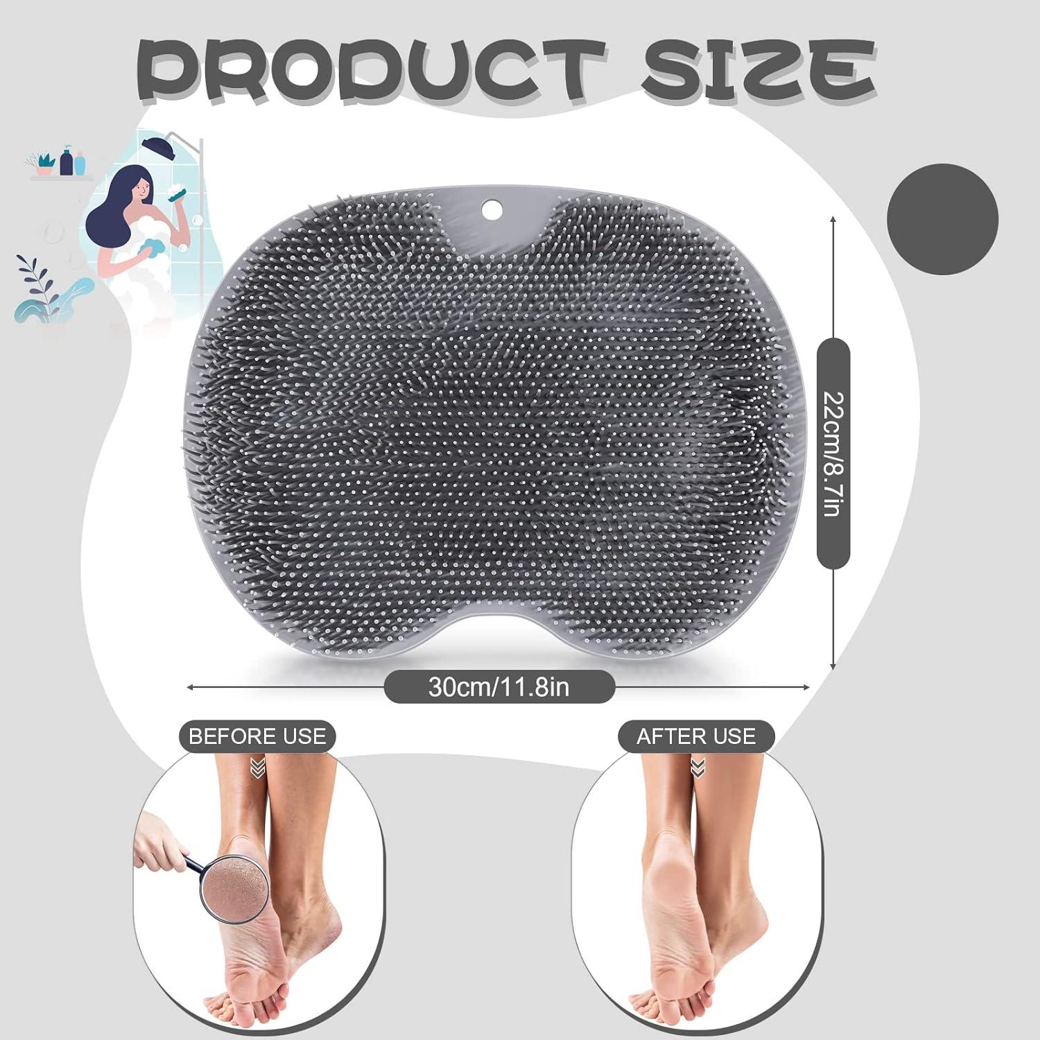 Exfoliador de pies y cuerpo de silicona gris con ventosas