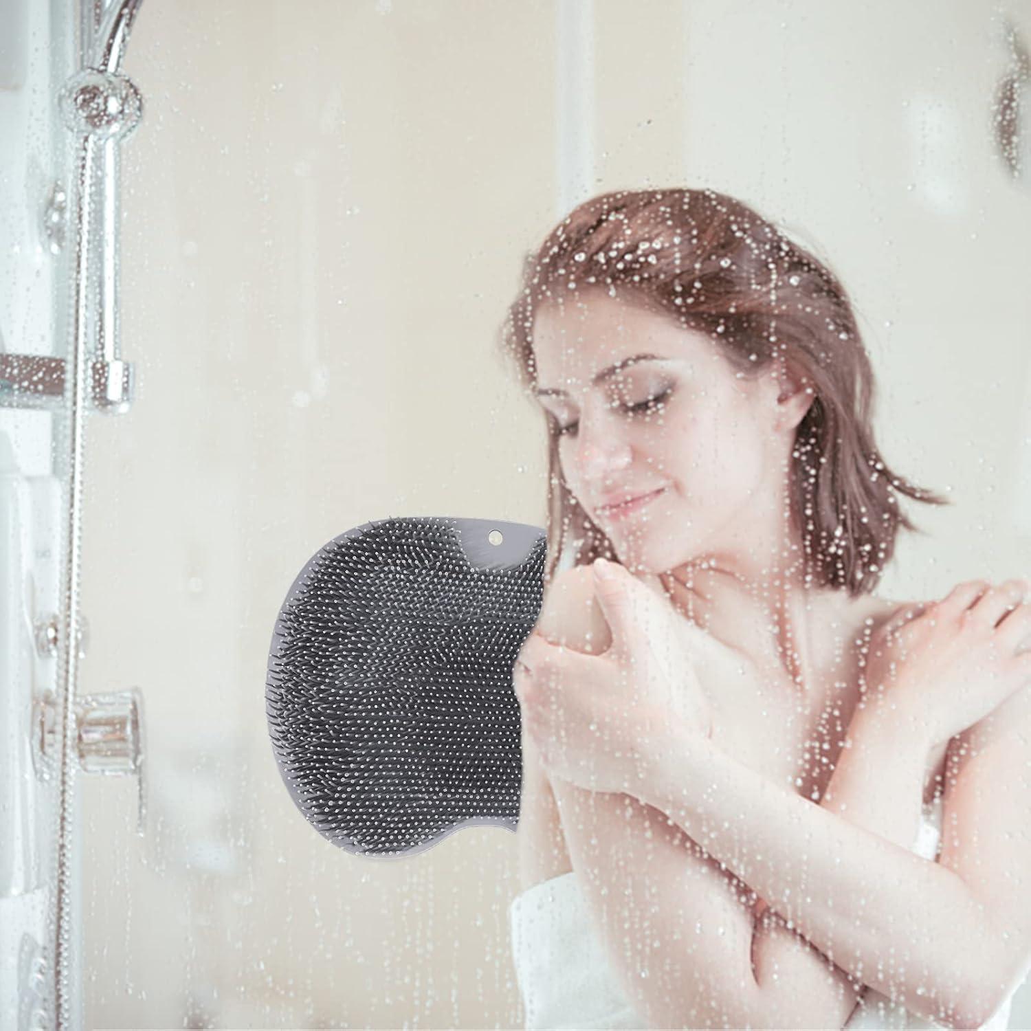 Exfoliador de pies y cuerpo de silicona gris con ventosas