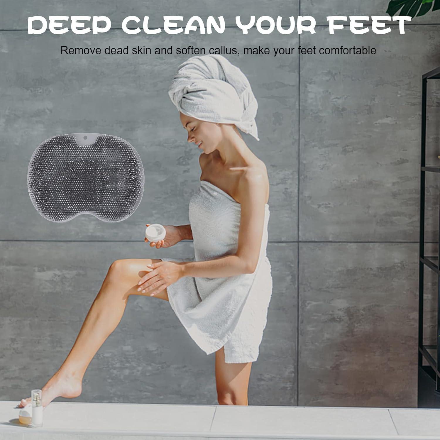 Exfoliador de pies y cuerpo de silicona gris con ventosas