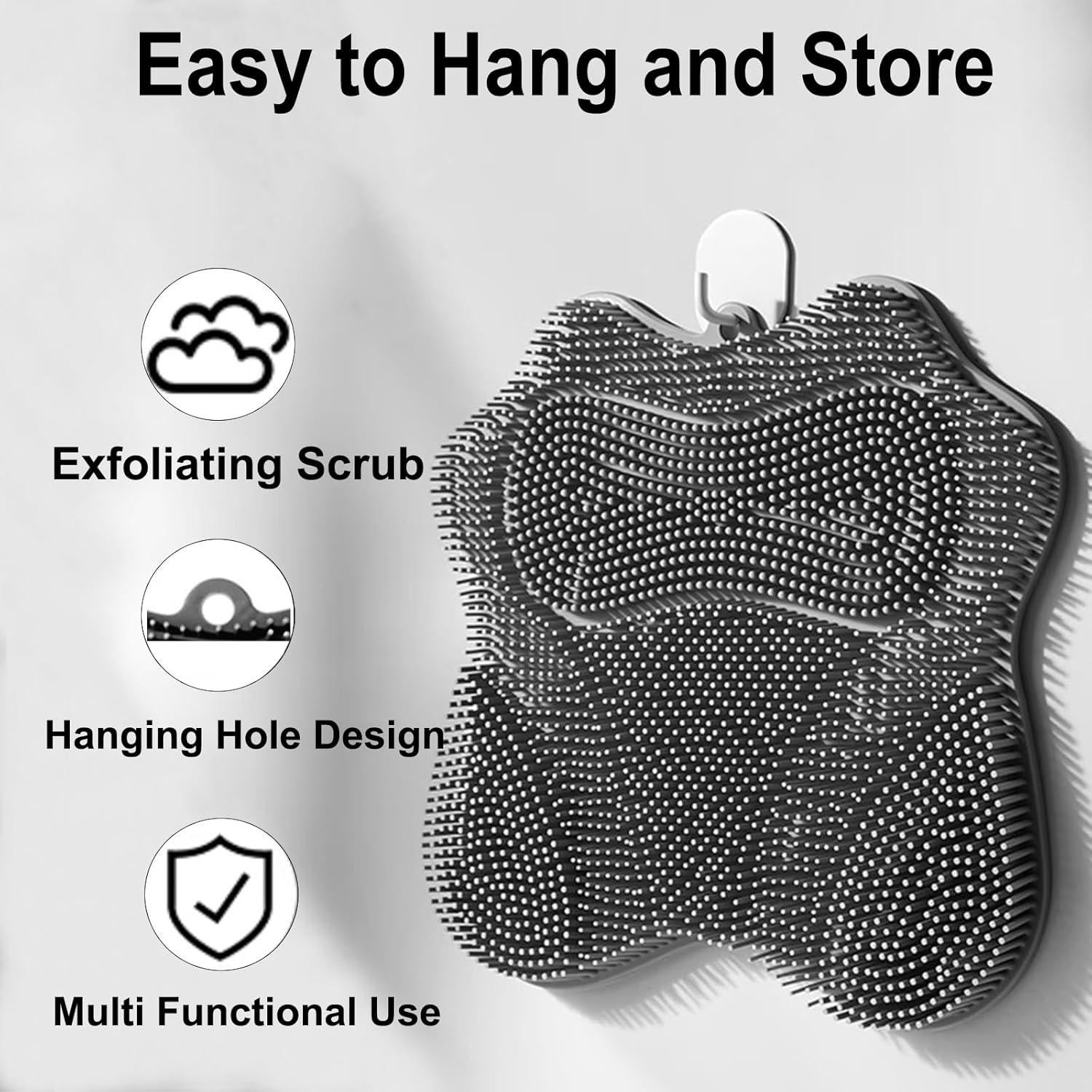 Esfregador de pies y espalda Easkite con ventosas - Gris