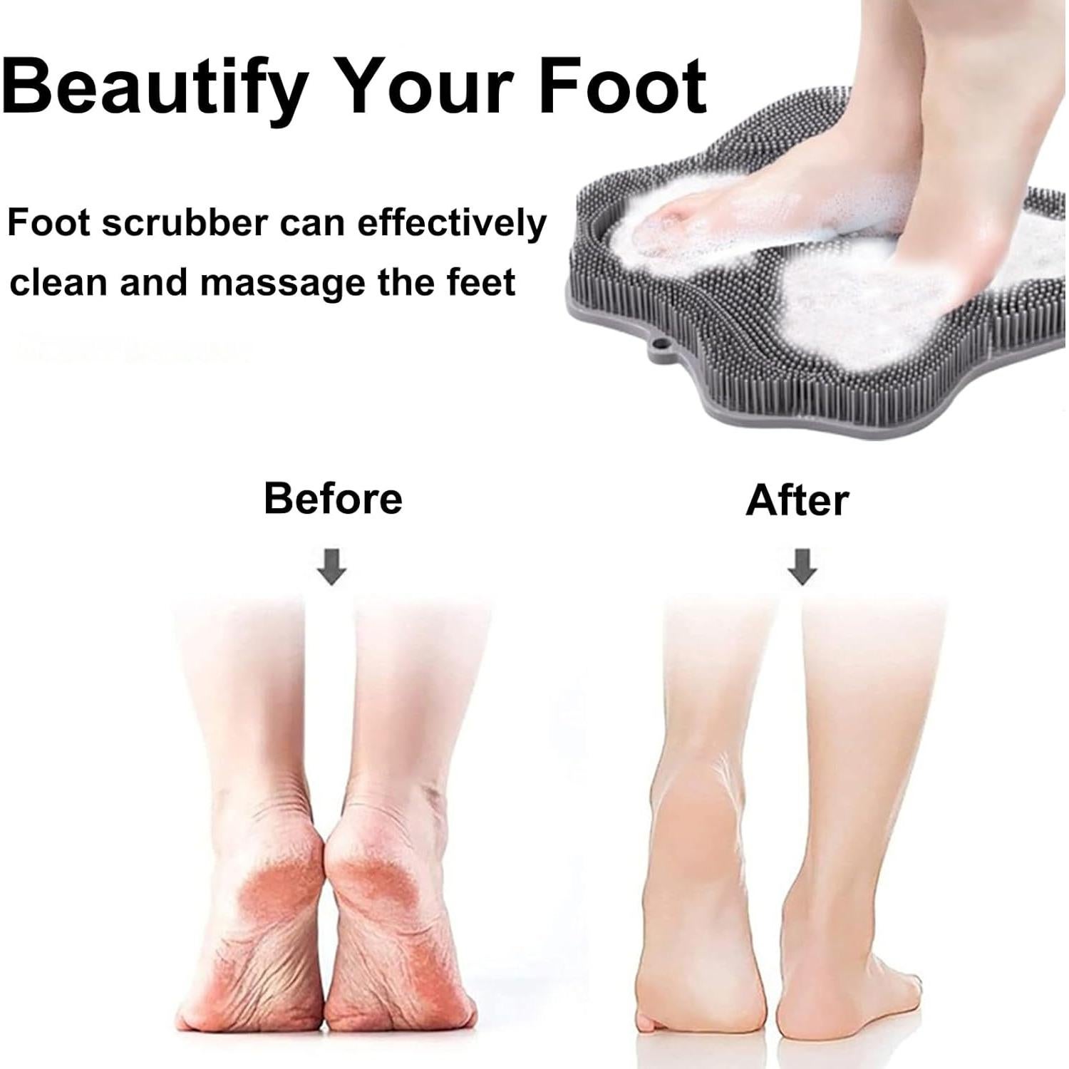 Esfregador de pies y espalda Easkite con ventosas - Gris