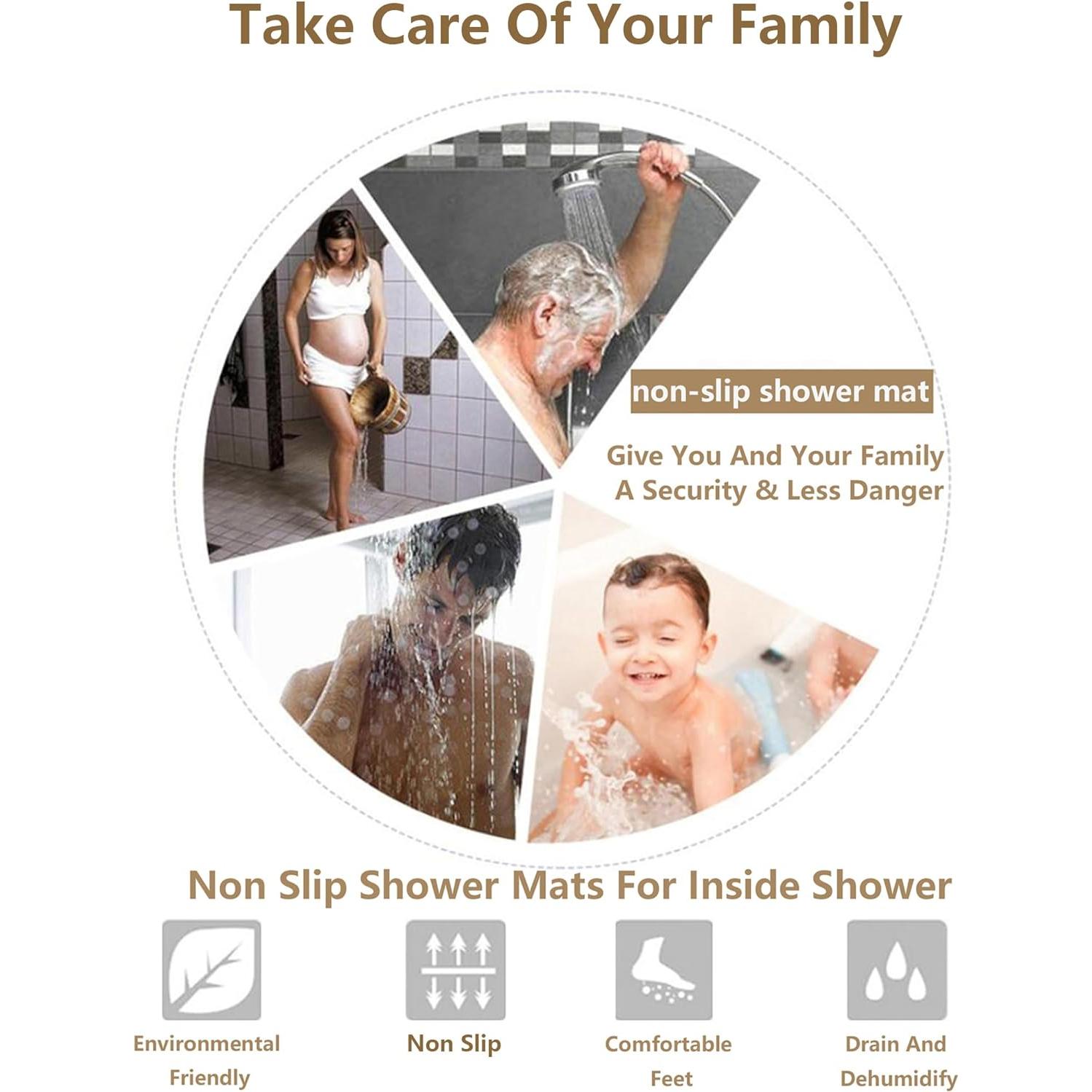 Alfombra de Ducha Antideslizante EUPXRHY 54x54cm PVC