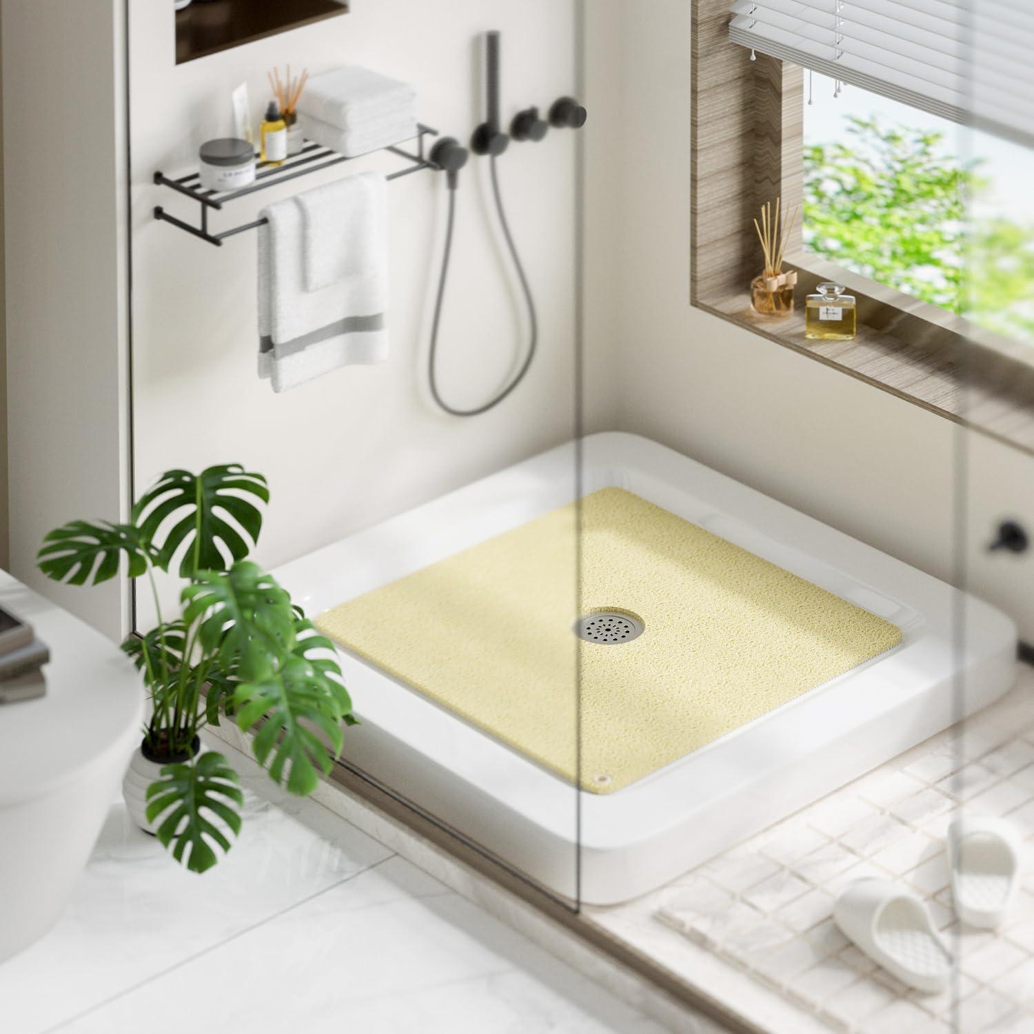 Alfombrilla de Ducha Antideslizante HITSLAM 60x60 cm Beige