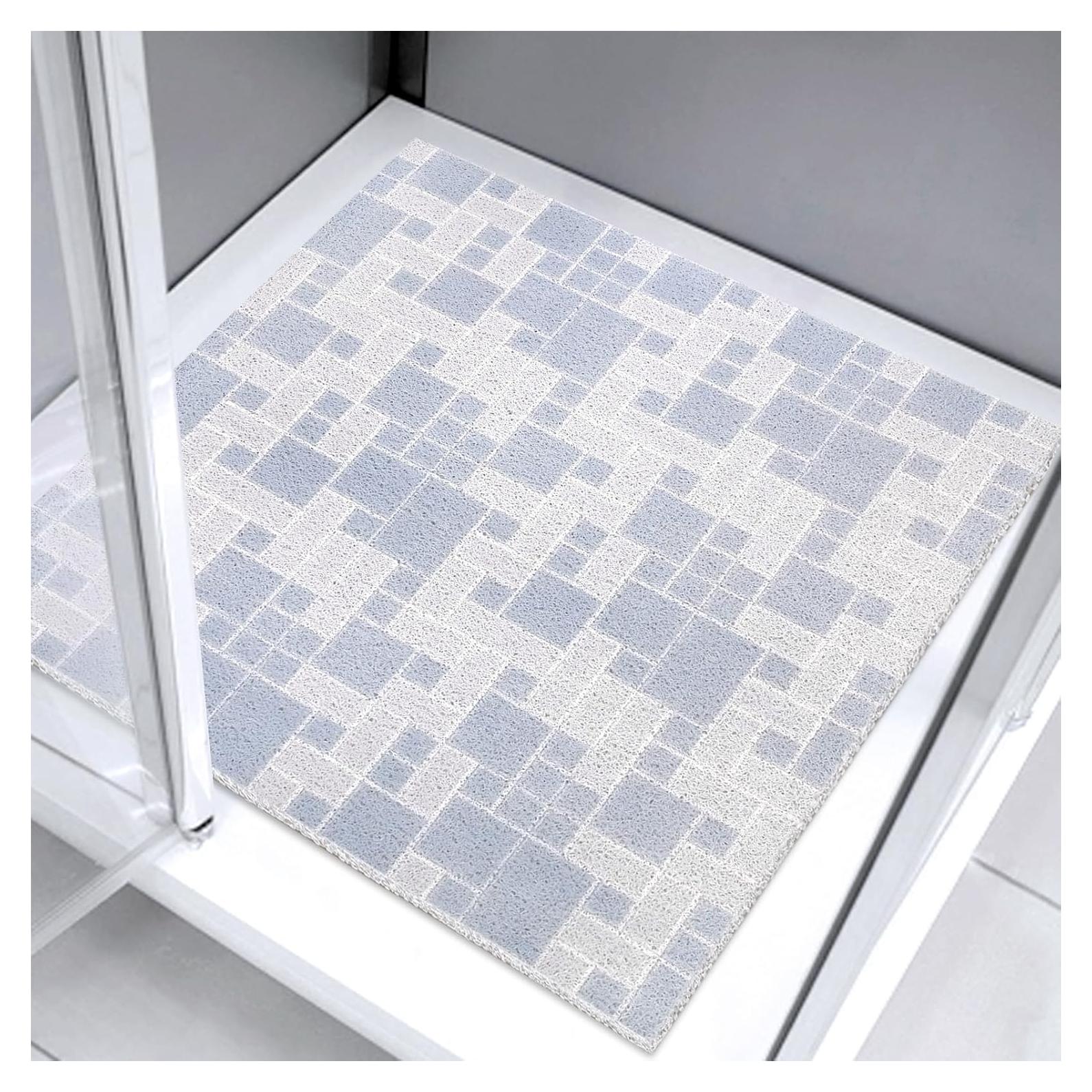 Alfombra de Ducha Antideslizante EIVINJE 81x81 cm Azul Grisáceo