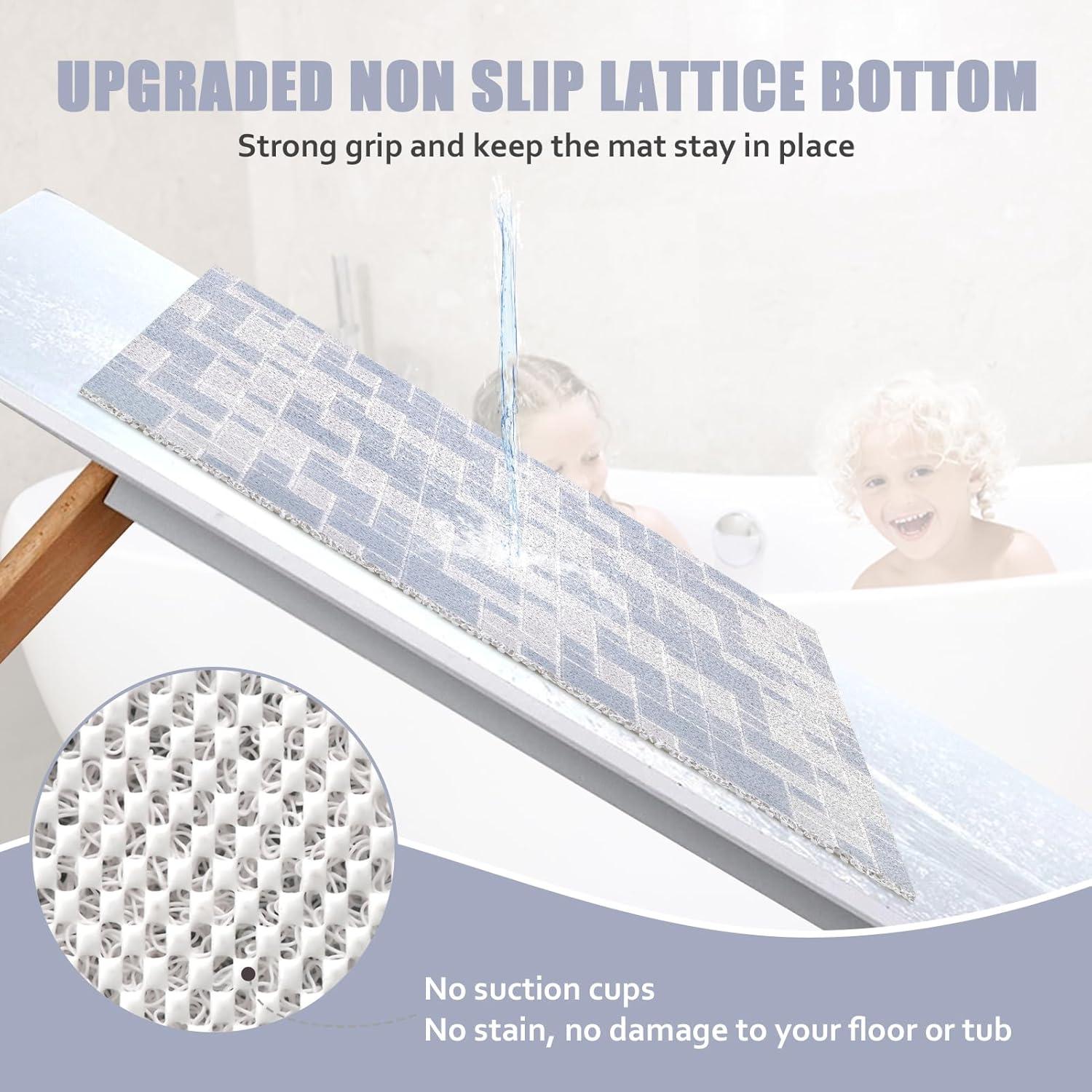 Alfombra de Ducha Antideslizante EIVINJE 81x81 cm Azul Grisáceo