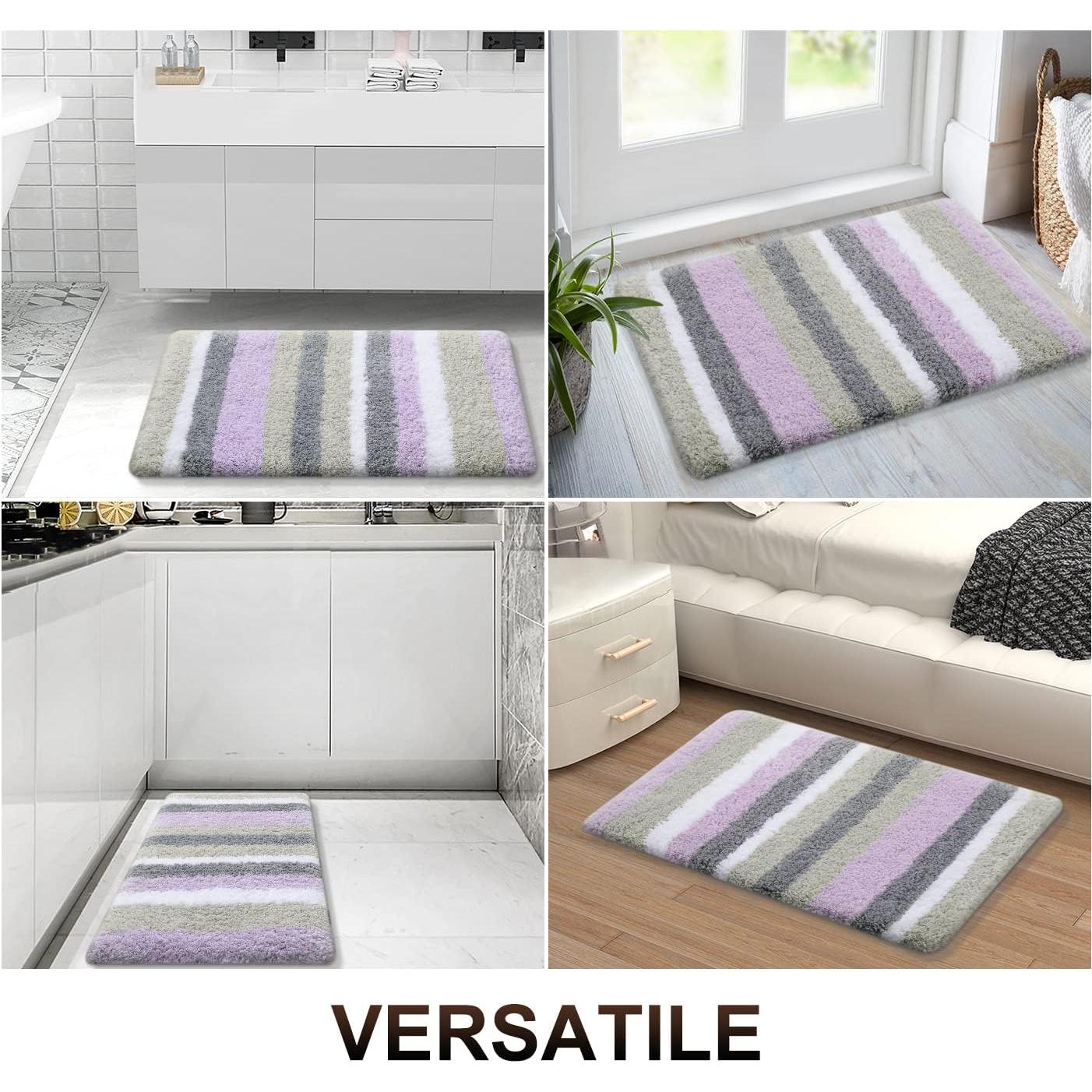 Alfombrilla de Baño Microfibra Buganda 61x41 cm Púrpura-Gris