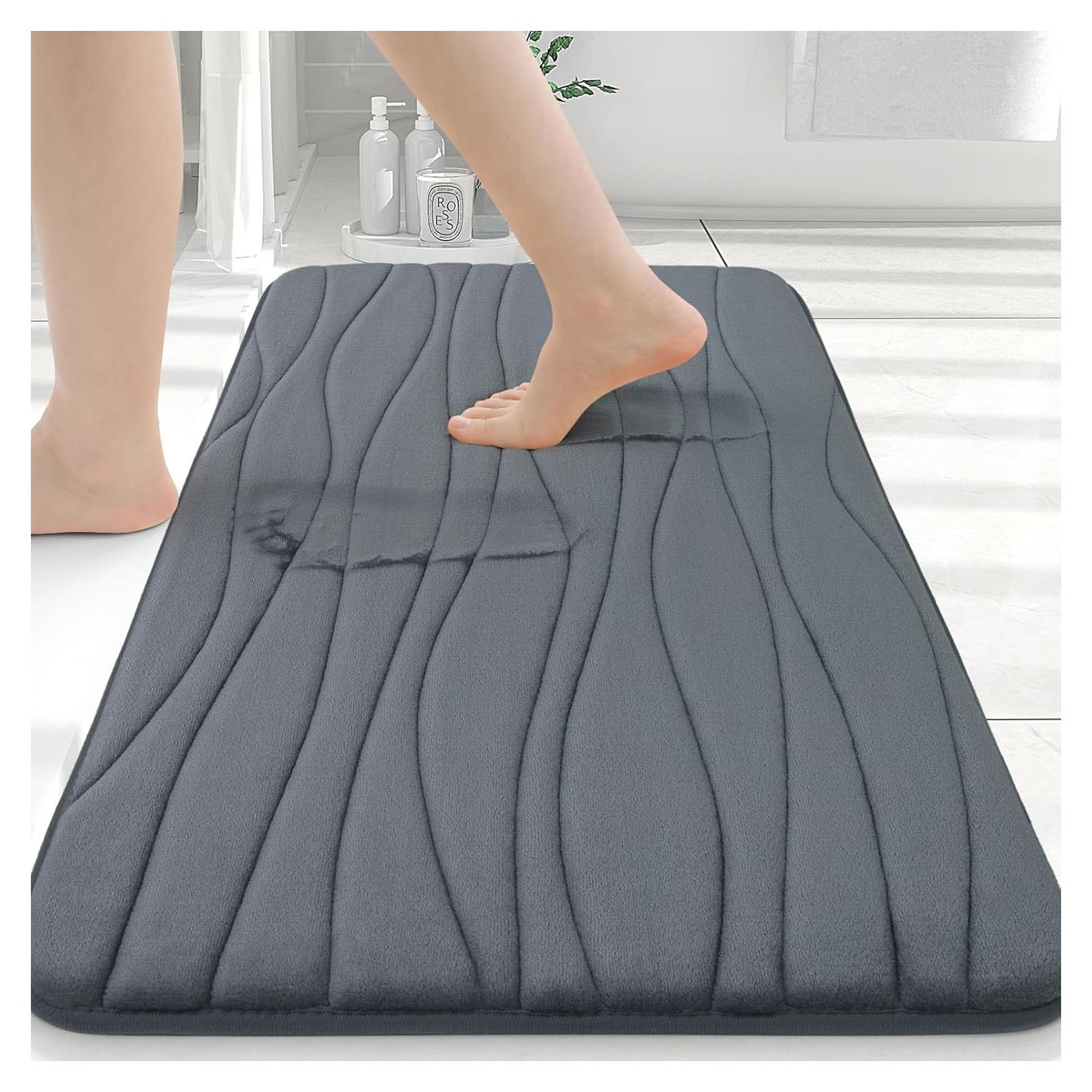 Alfombra de Baño Buganda 61x41 cm Gris Oscuro Antideslizante
