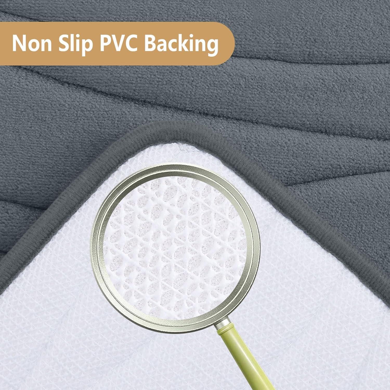 Alfombra de Baño Buganda 61x41 cm Gris Oscuro Antideslizante