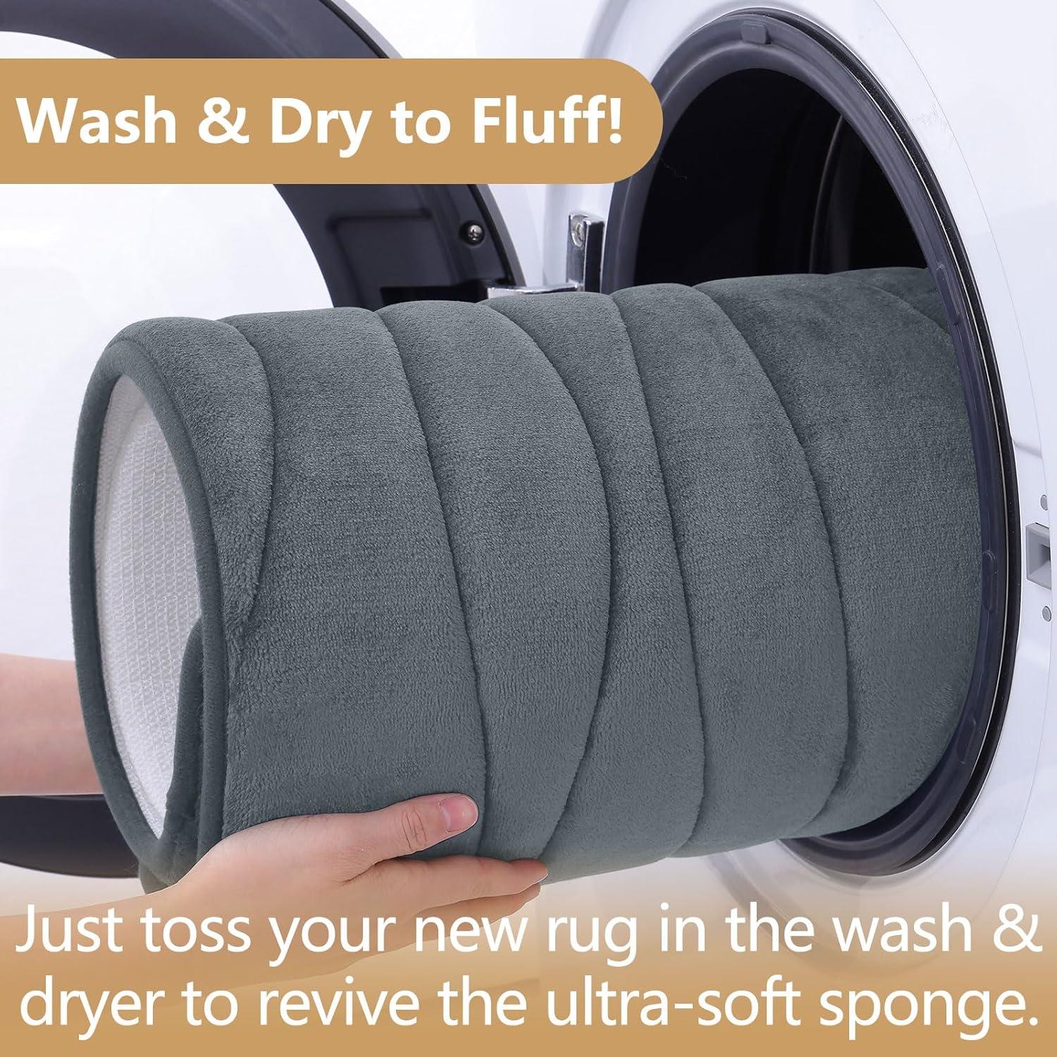 Alfombra de Baño Buganda 61x41 cm Gris Oscuro Antideslizante