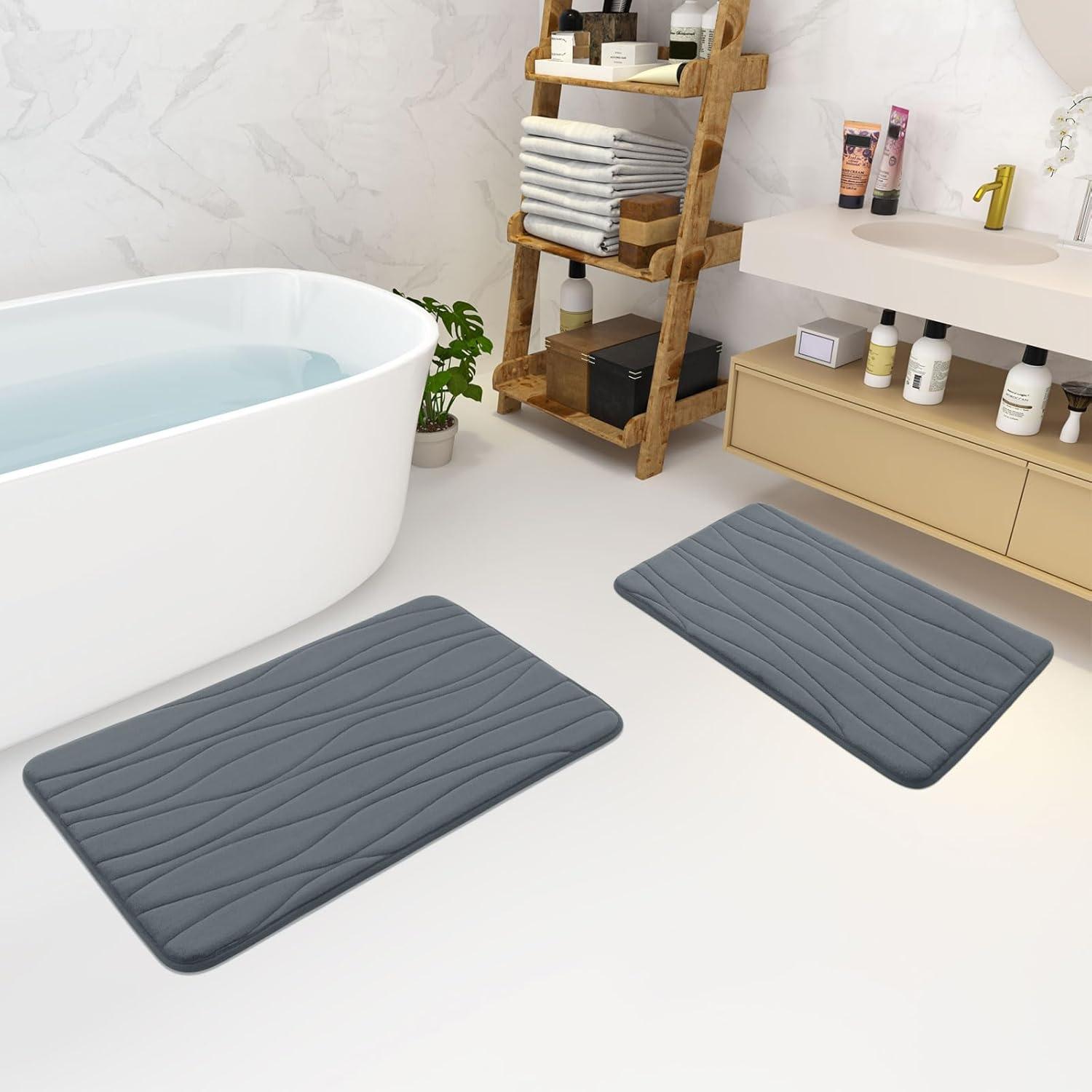 Alfombra de Baño Buganda 61x41 cm Gris Oscuro Antideslizante