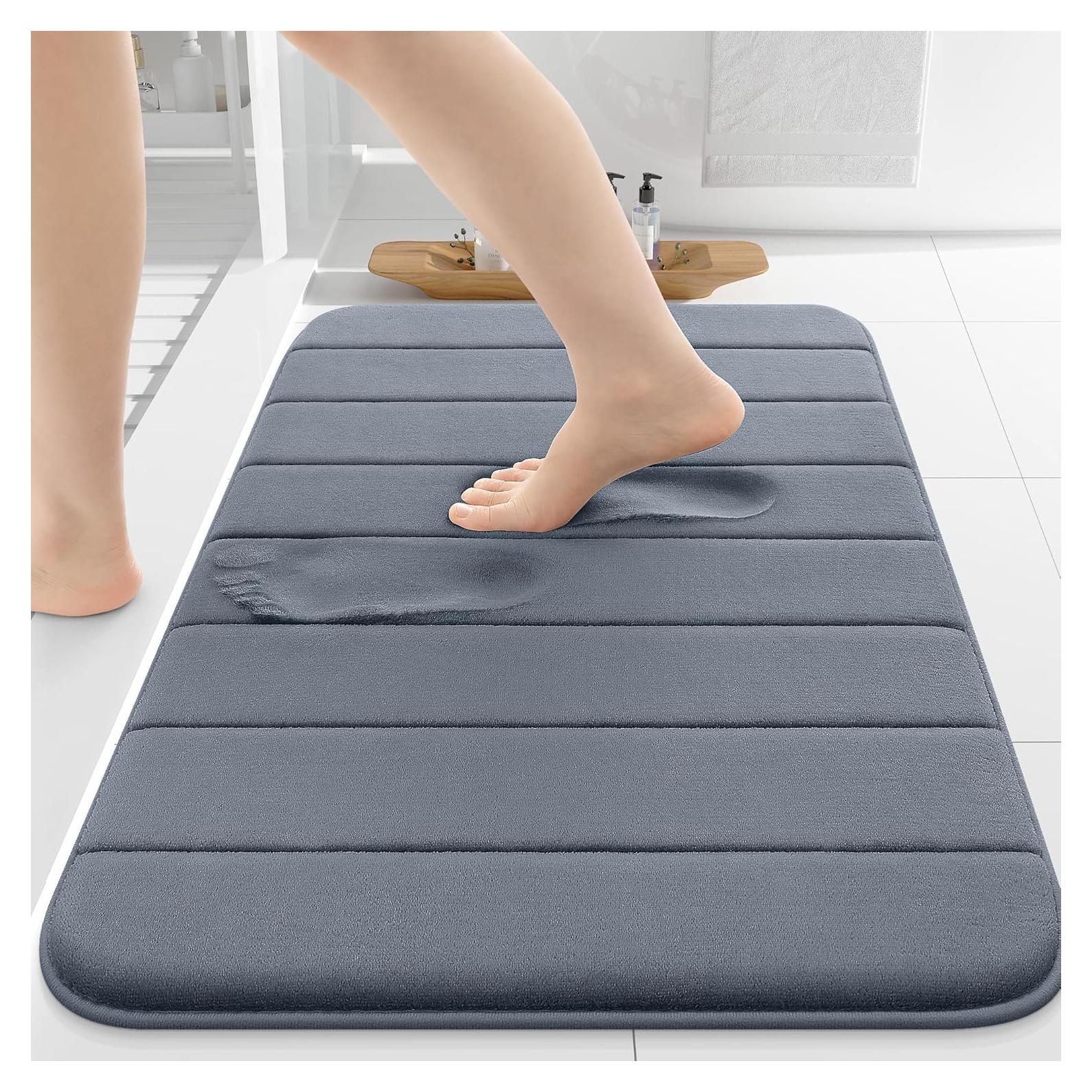 Alfombra de Baño Colorxy de Espuma de Memoria 76x51 cm Gris