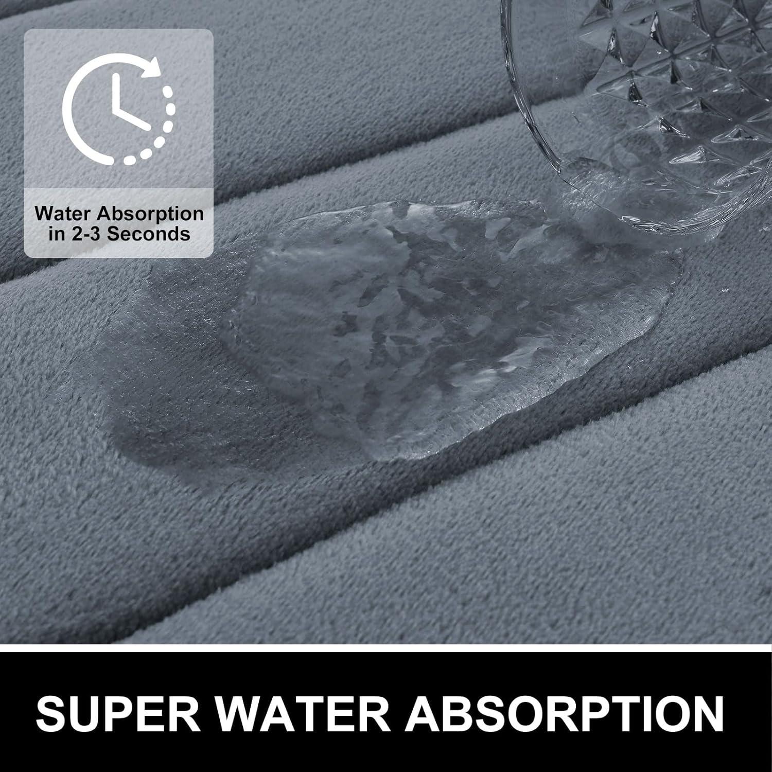 Alfombra de Baño Colorxy de Espuma de Memoria 76x51 cm Gris