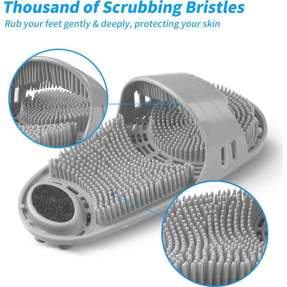 Exfoliador de pies de silicona Kibhous antideslizante gris